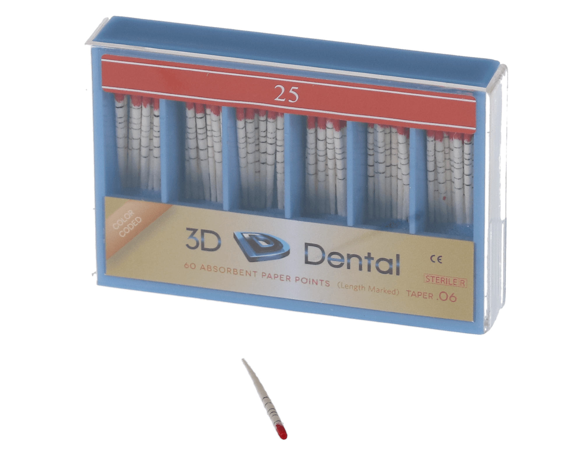 Meta Biomed Absorbent Paper Points, Sterile, Tapered, 0.06 Taper, #25, 60/Pk, PP6T25, 231510-25 thumbnail 3