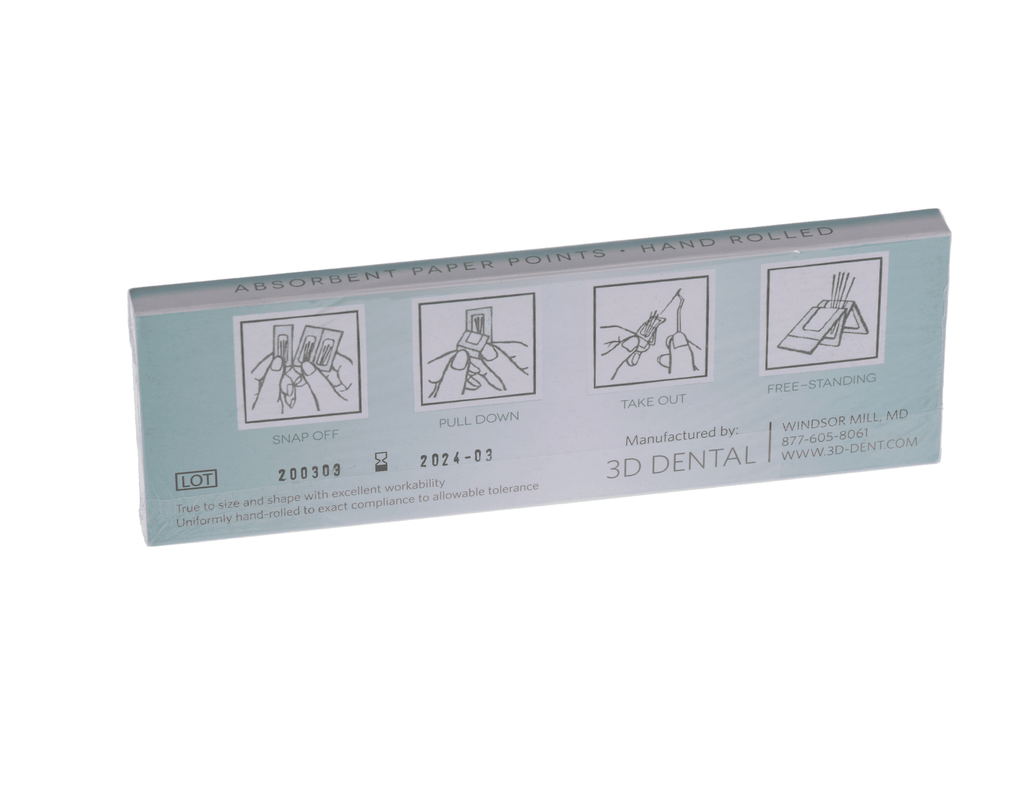 Meta Biomed Absorbent Paper Points, Sterile, Size #15, Cell Strip Package, 200/Pk, PPC15, 211450-15 thumbnail 4