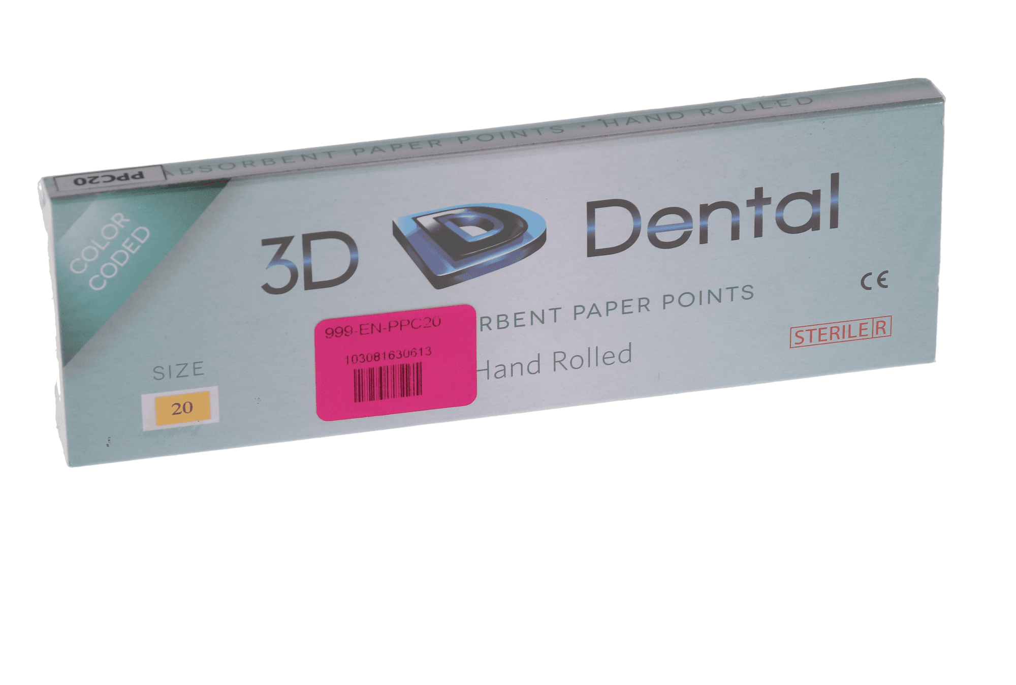 Meta Biomed Absorbent Paper Points, Sterile, Hand-Rolled, Size #20, Cell Strip Pack, 200/Pk, PPC20, 211450-20 thumbnail 3