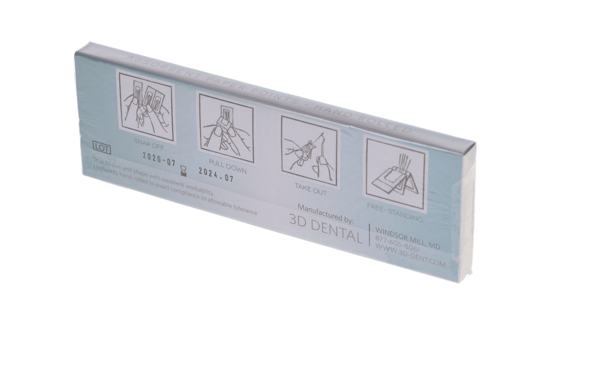 Meta Biomed Absorbent Paper Points, Sterile, Cell Strip Package, Size #25, 200/Pk, PPC25, 211450-25 thumbnail 4