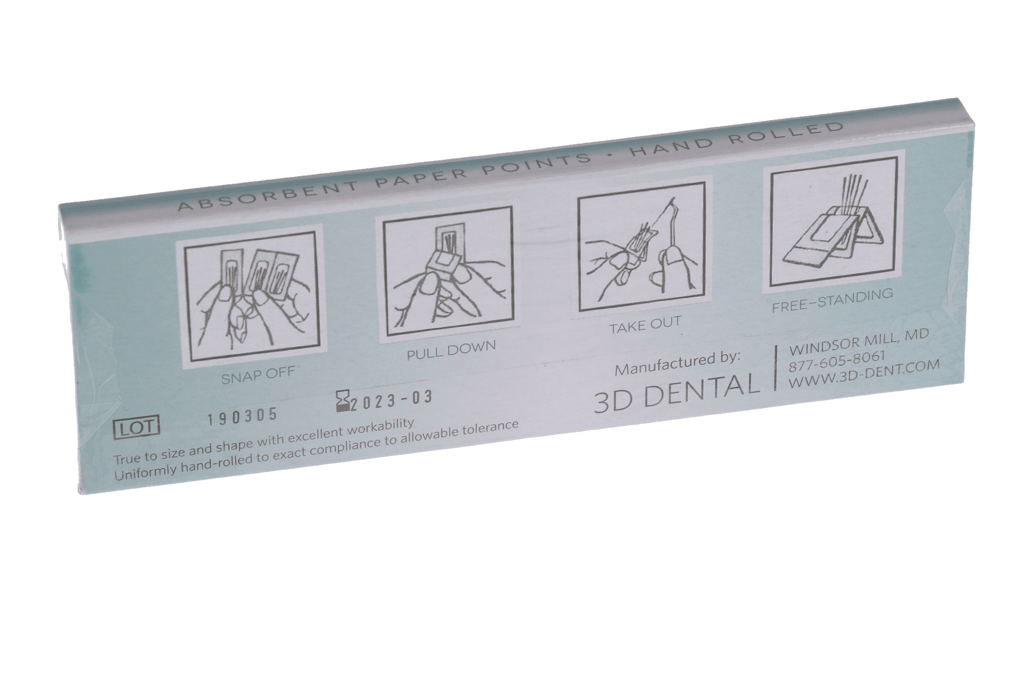Meta Biomed Absorbent Paper Points, Sterile, Cell Strip Package, Size #35, 200/Pk, PPC35, 211450-35 thumbnail 4