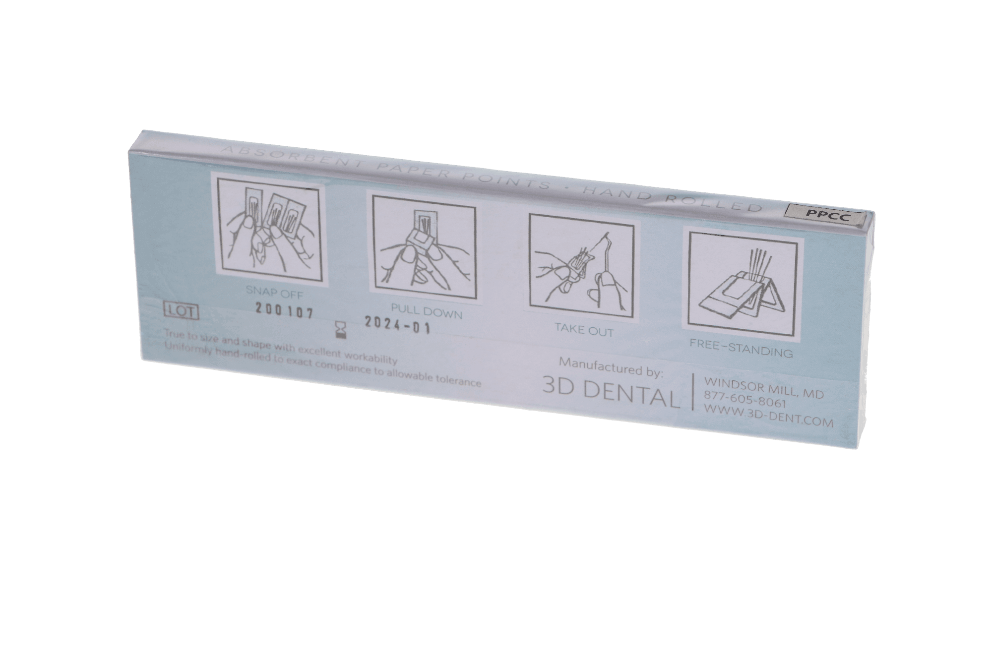 Meta Biomed Absorbent Paper Points, Sterile, .02 Taper, Coarse, Cell Strip Package, 200/Box, RCPNCE200C-P61 / 251450-C thumbnail 4