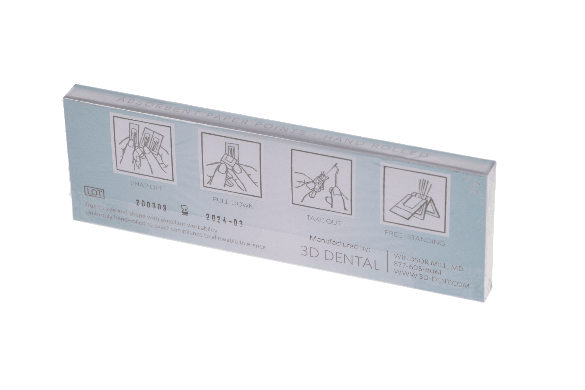 Meta Biomed Absorbent Paper Points, Sterile, .02 Taper, Medium, Cell Strip Package, 200/Box, RCPNMD200C-P61 / 251450-M thumbnail 4