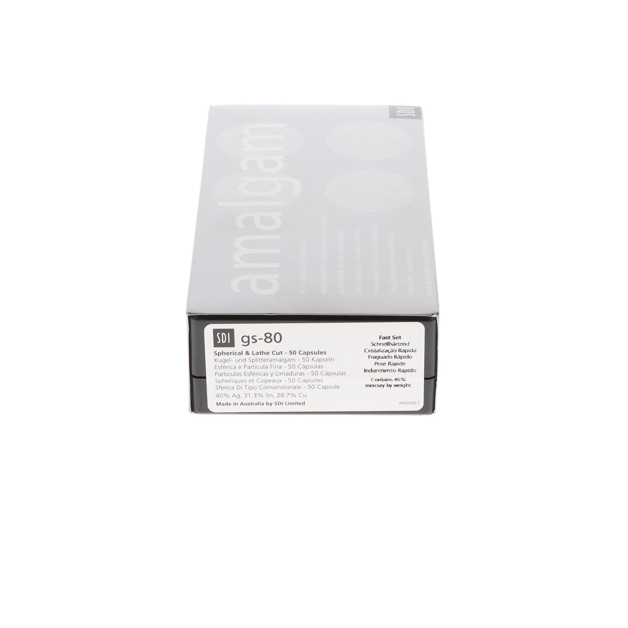 SDI GS-80 Dispersed Phase Amalgam Capsules, 2 Spill, Fast Set, 600 mg, 50/Pk, 4422202-L thumbnail 6