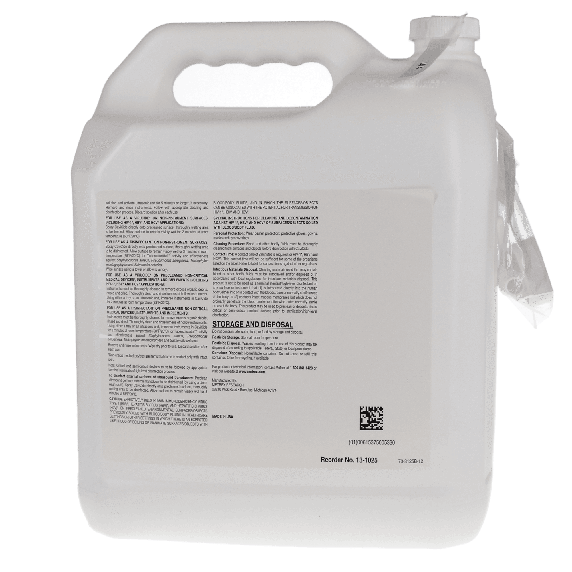 CaviCide Surface Disinfectant Cleaner, 2.5 Gallon Bottle, Metrex 13-1025 thumbnail 3