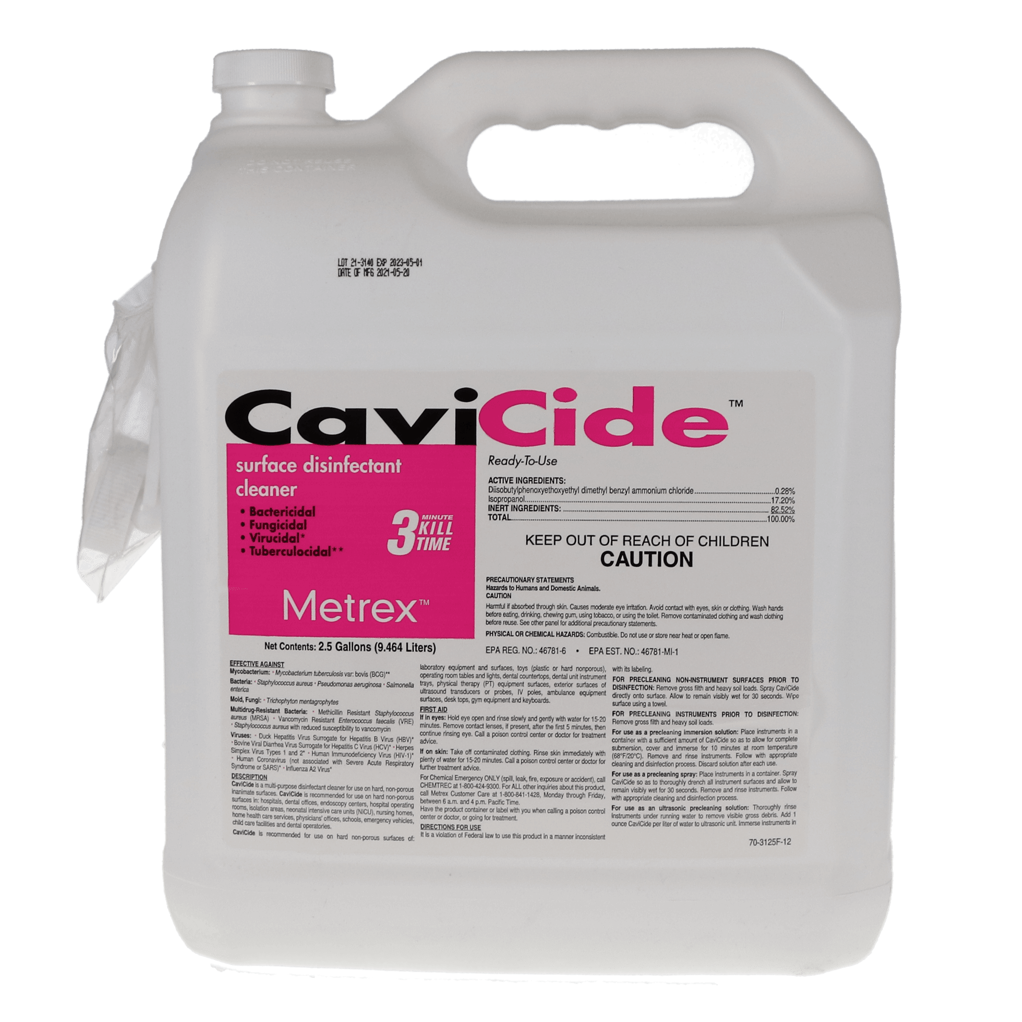 CaviCide Surface Disinfectant Cleaner, 2.5 Gallon Bottle, Metrex 13-1025 thumbnail 5