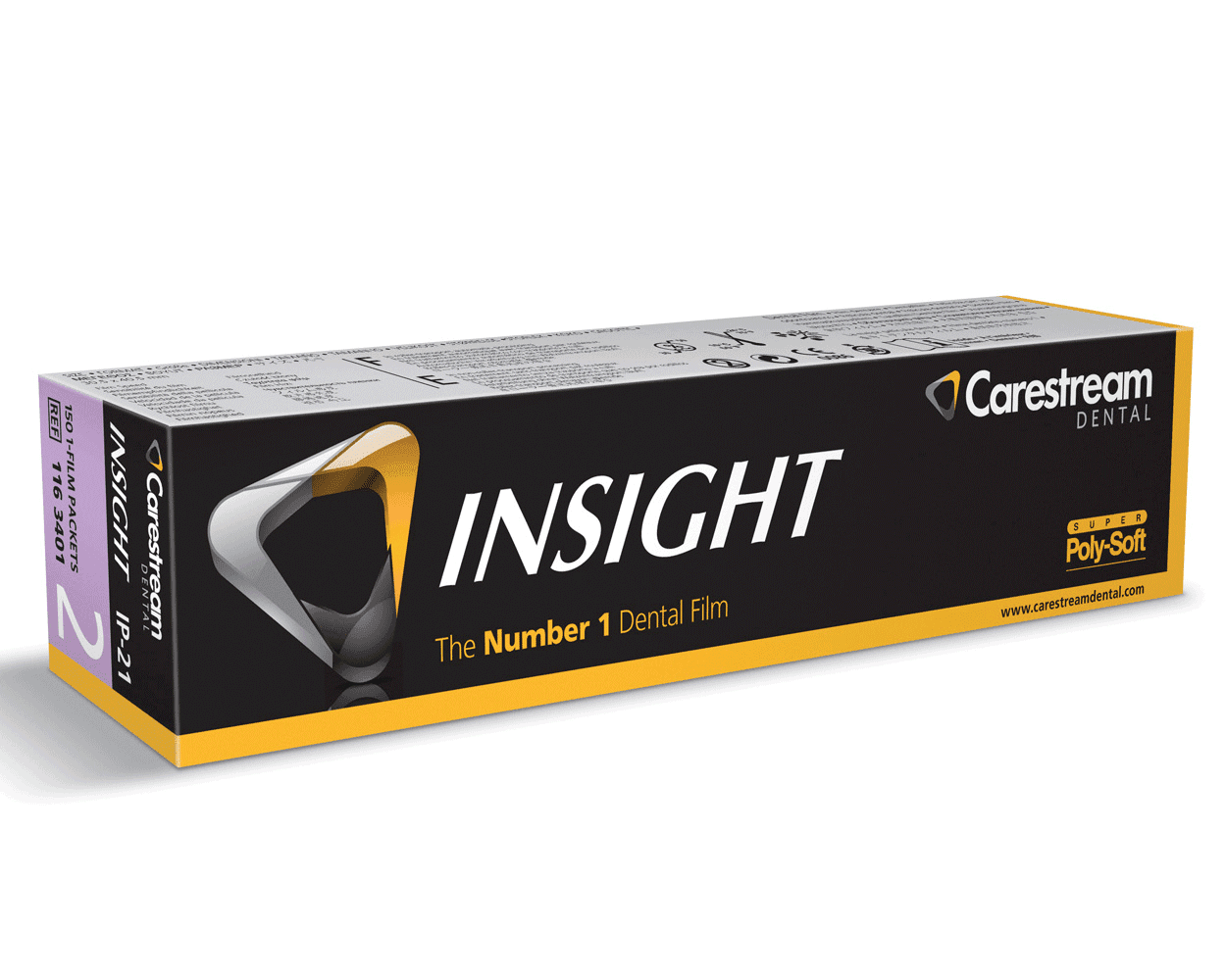 Carestream Insight IP-02 Super Poly-Soft Intraoral Dental X-Ray Film, Size 0 (Child), Double Film, F-Speed, 100/Pk, 1280619 thumbnail 5