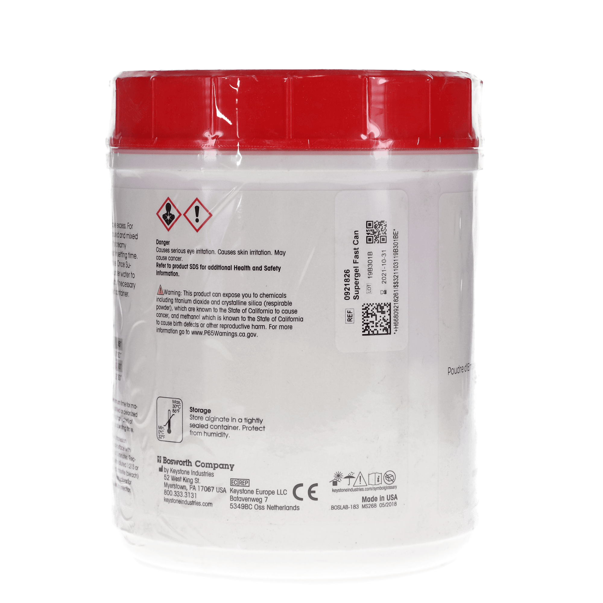 Keystone Supergel Alginate Impression Material, Fast Set, Can, 1 lb, 1/Pk, 921826 thumbnail 4