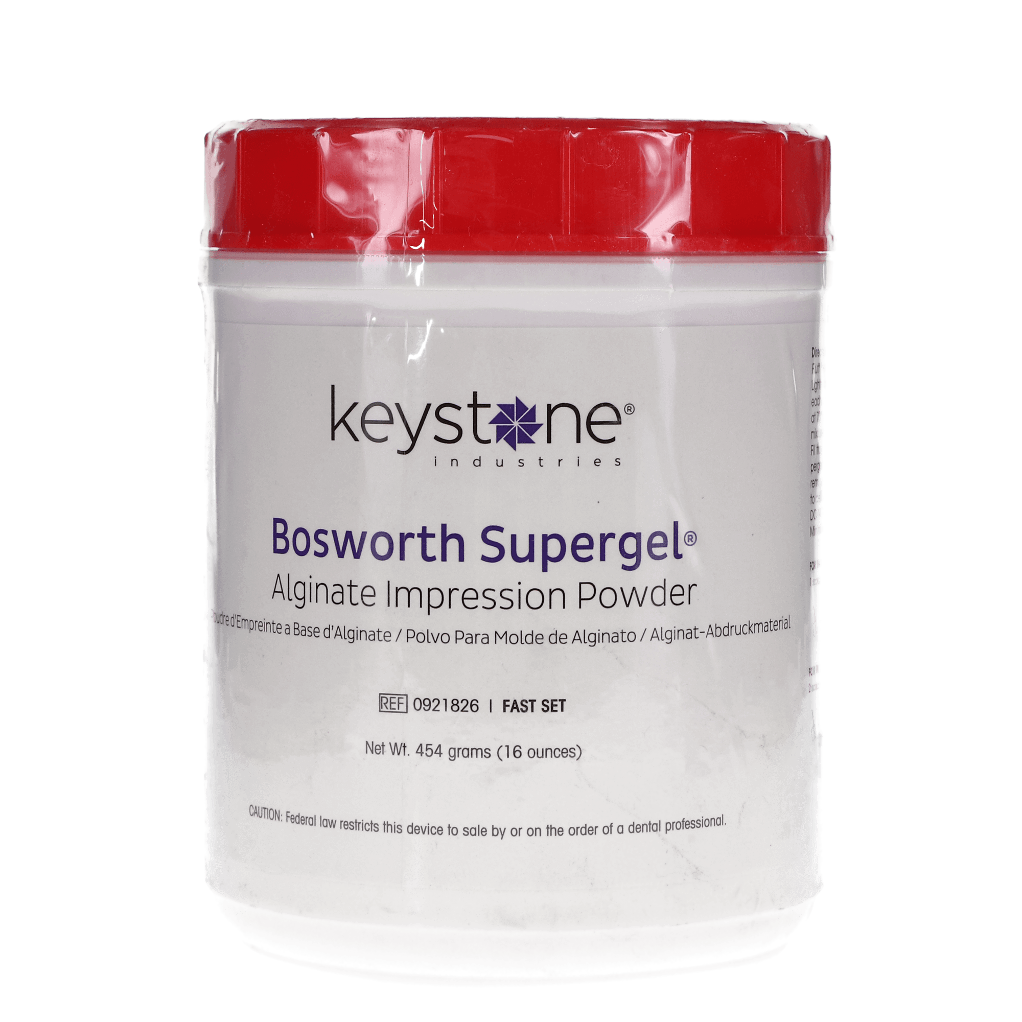 Keystone Supergel Alginate Impression Material, Fast Set, Can, 1 lb, 1/Pk, 921826 thumbnail 5