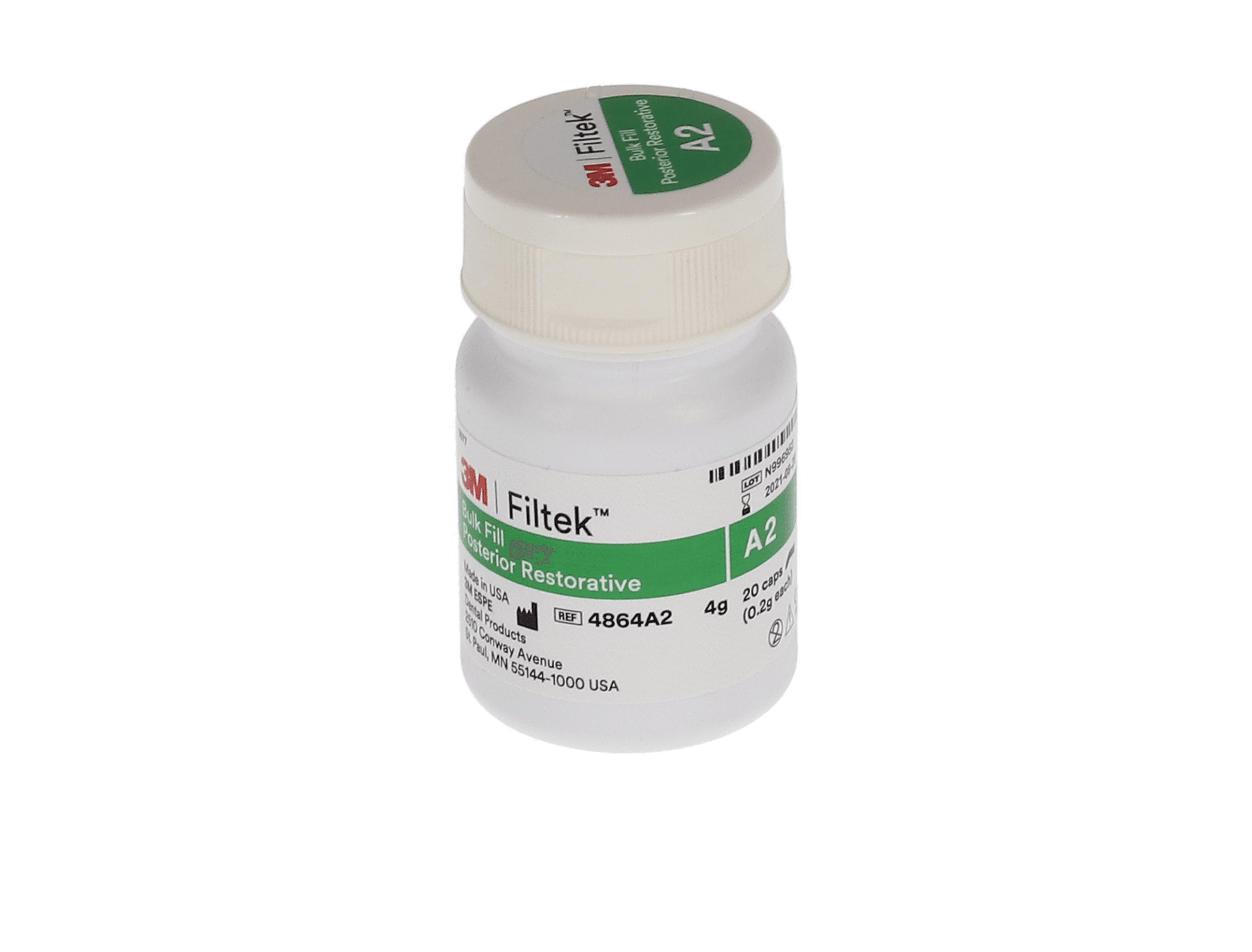 Filtek Bulk Fill Posterior Restorative, Capsules, 0.2 g, Shade A2, 20/Pk - Filtek Bulk Fill Posterior, Capsules, 0.2 g, A2, 20/Pk - Image 1