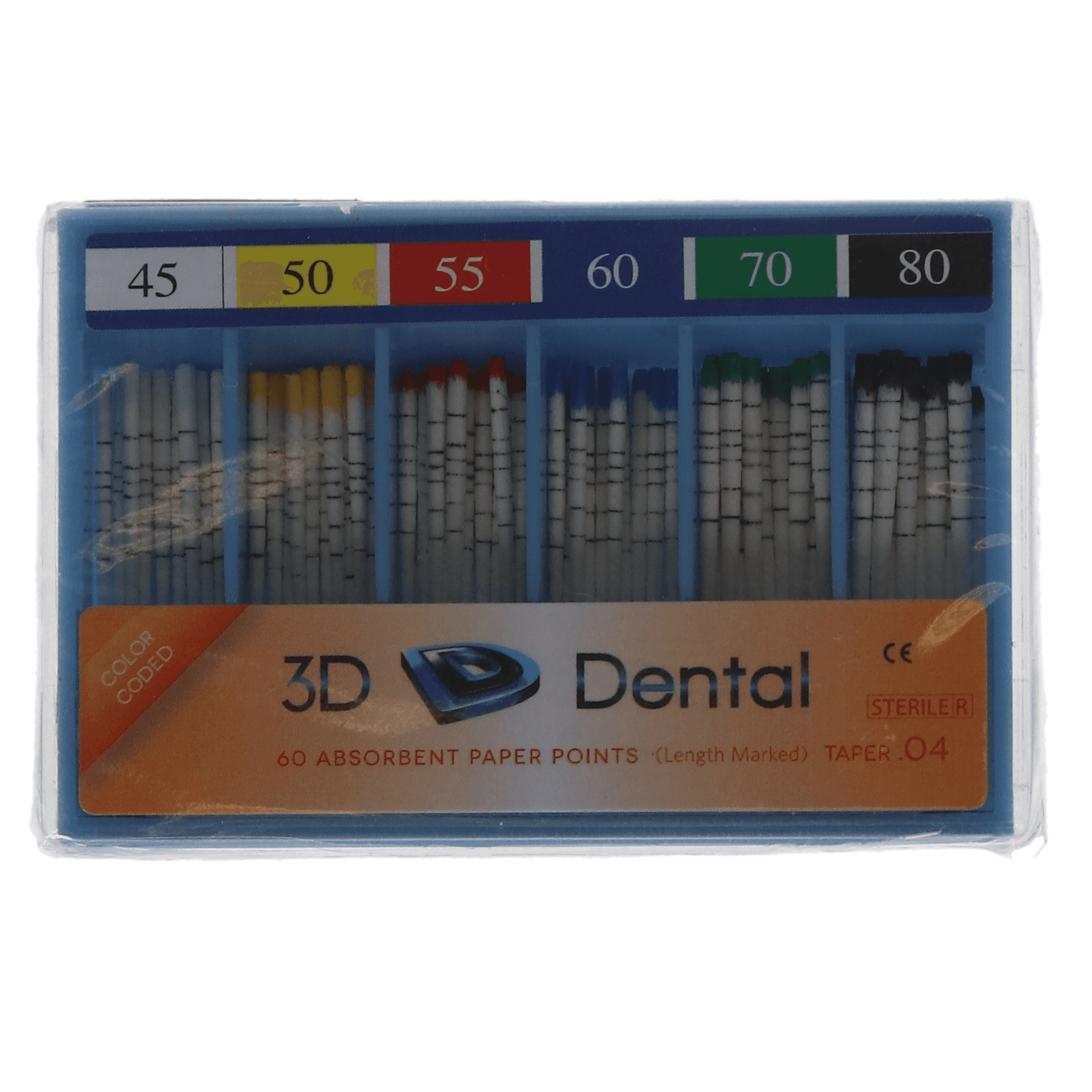 Meta Biomed Absorbent Paper Points, Sterile, 0.04 Taper, Assorted #45-80, Color Coded, 60/Pk, EN-PP4T45-80 thumbnail 4