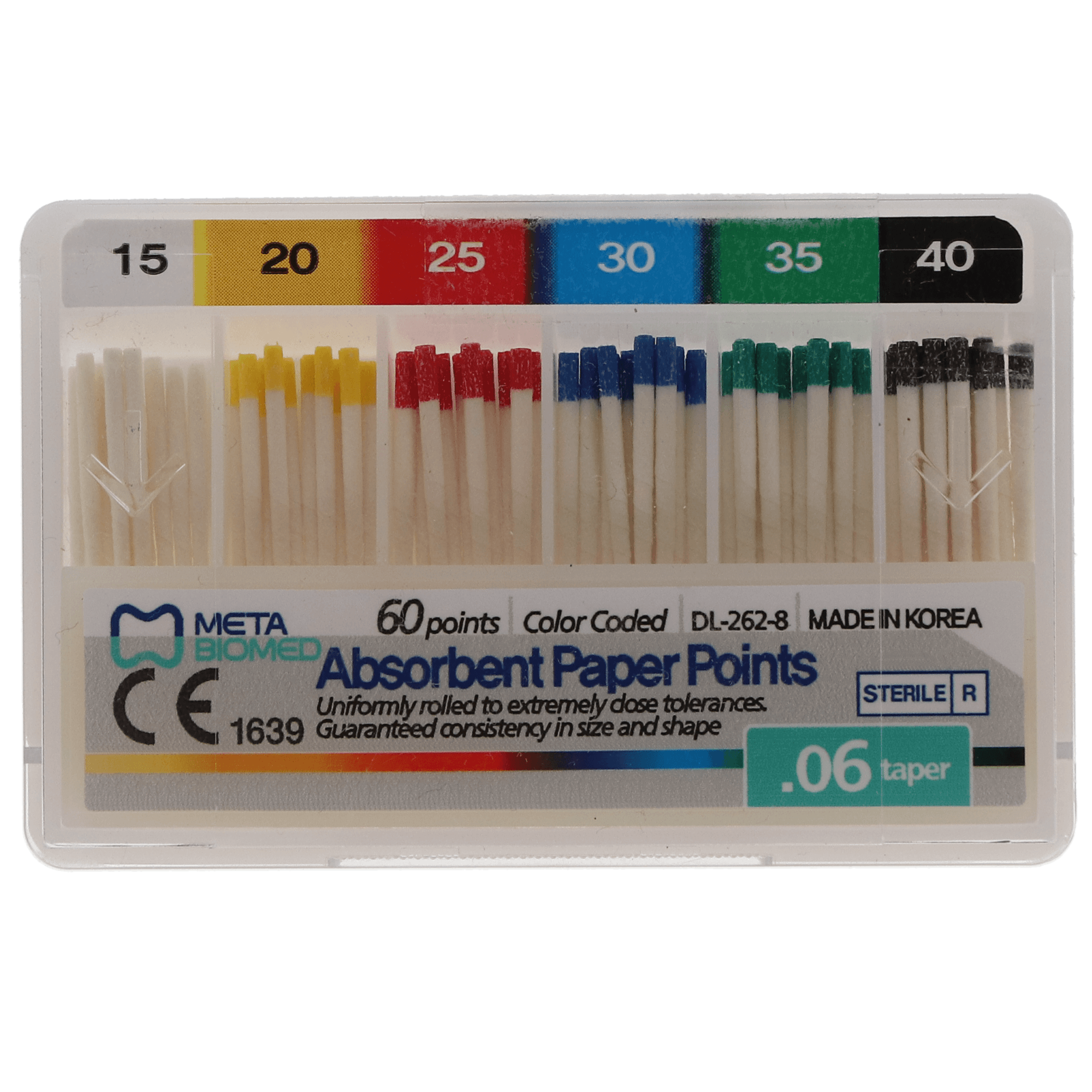 Meta Biomed Absorbent Paper Points, Sterile, 0.06 Taper, Assorted #15-40, 60/Pk, EN-PP6T15-40, 231510-14 thumbnail 4
