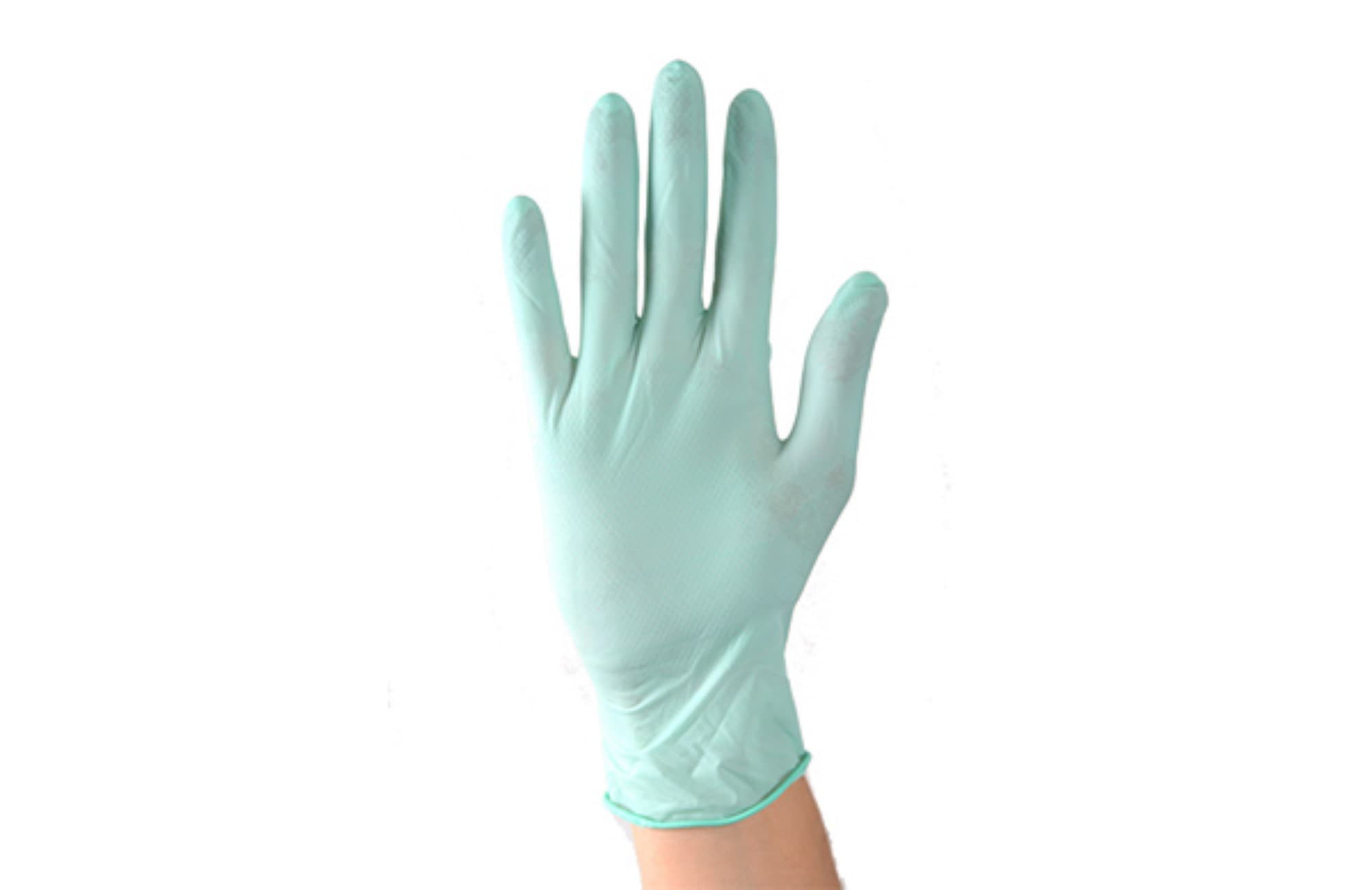 Aurelia Refresh Examination Latex Gloves, Honeycomb Textured, Powder-Free, Large, Peppermint, 100/Box - Aurelia Refresh Examination Latex Gloves, Honeycomb Textured, Powder-Free, Large, Peppermint, 100/Box - Image 1