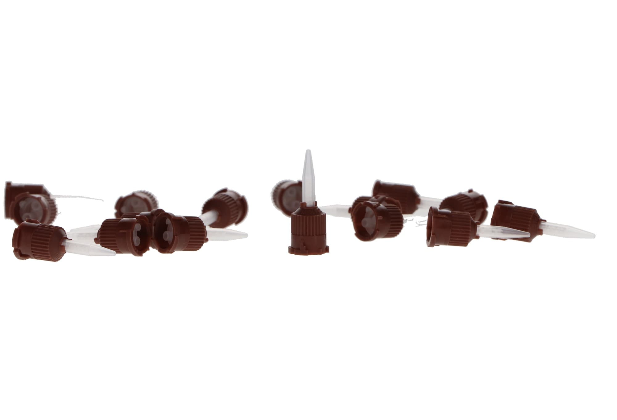 3D Dental Temporary Cement T-Style Mixing Tips, 1:1, Brown, Blunt End, 25/Pk, MTB-T - Temporary Cement T-Style Mixing Tips, 1:1, Brown, 25/Pk, MTB-T - Image 1
