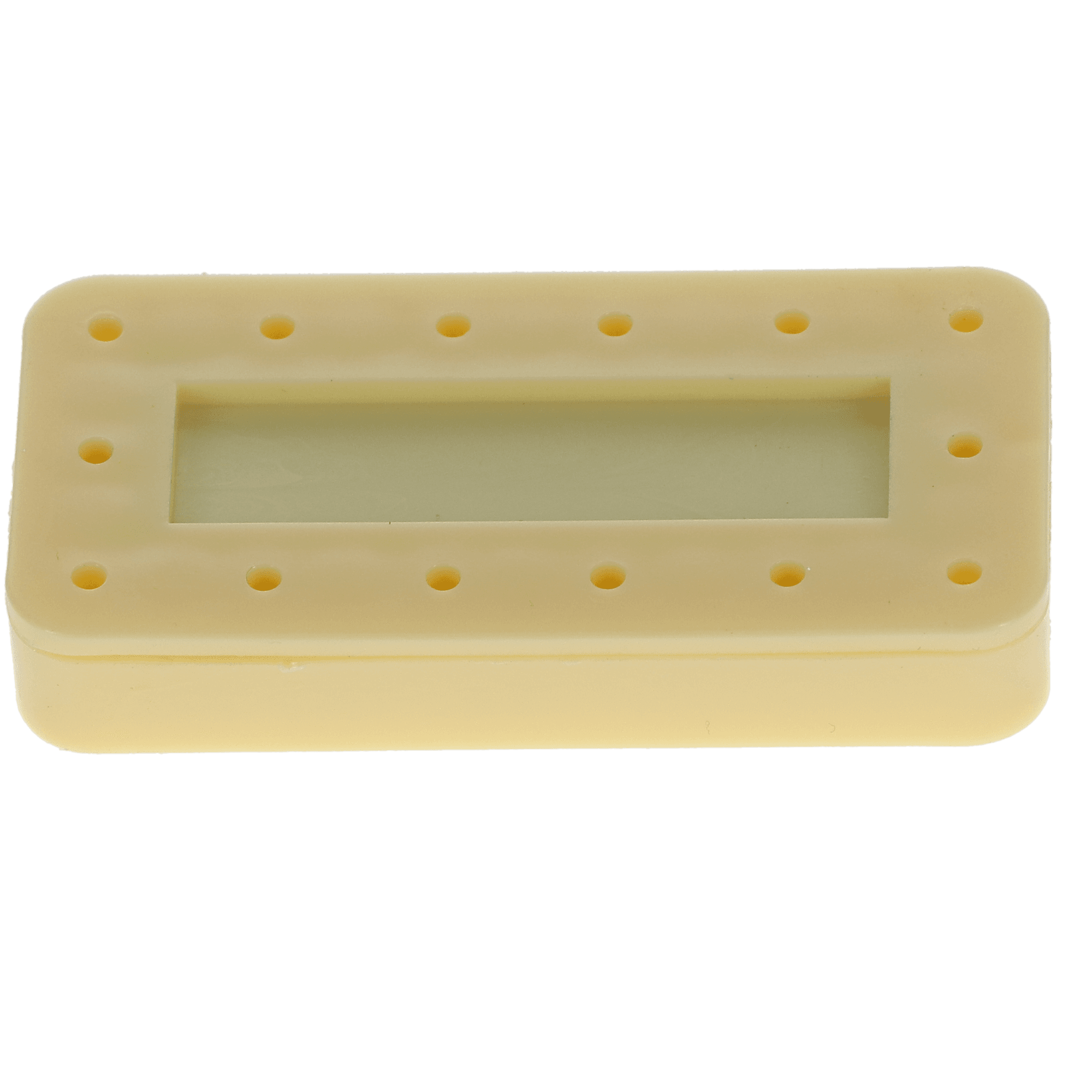 Magnetic Bur Block, 14-Hole, Rectangular, Yellow, 1/Pk, OR402 - Magnetic Bur Block, 14-Hole, Rectangular, Yellow, 1/Pk, OR402 - Image 1