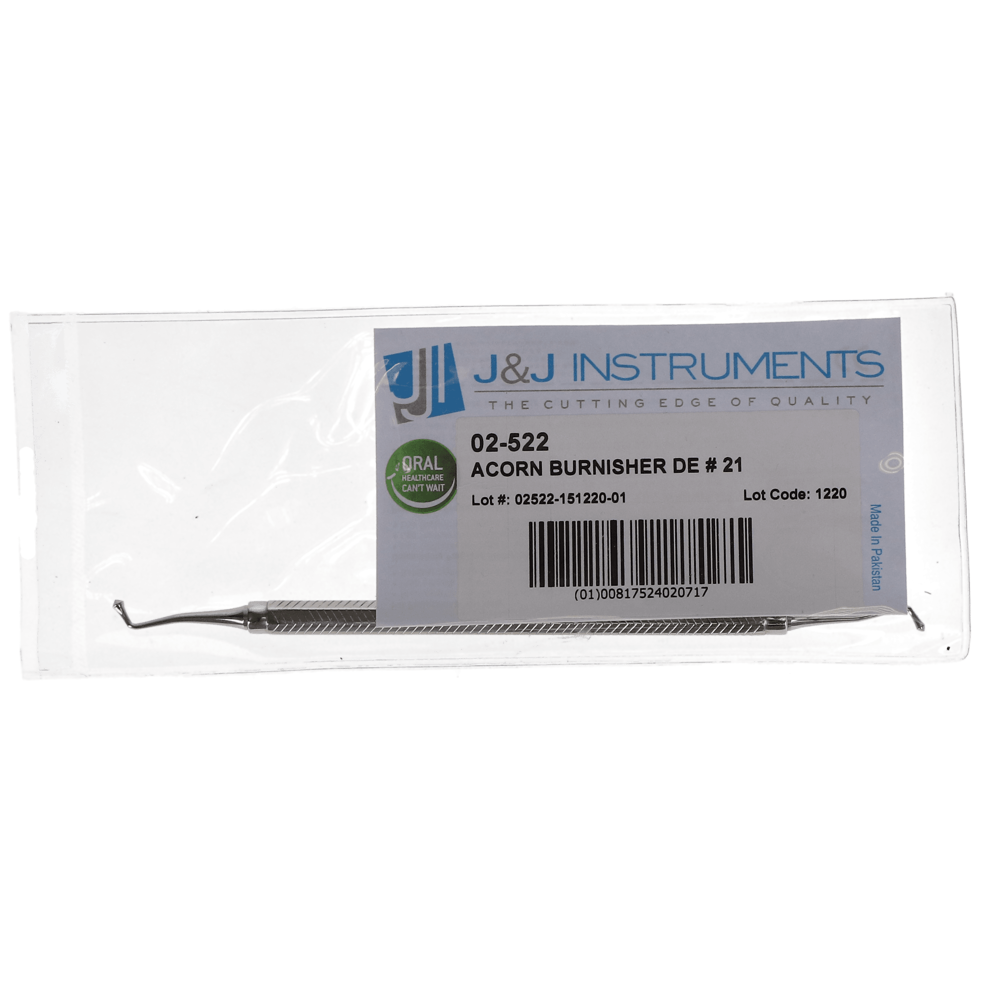 J&J Instruments Acorn Burnisher #21, Double-Ended, Octagonal Handle, 1/Pk, IN02-522 thumbnail 4