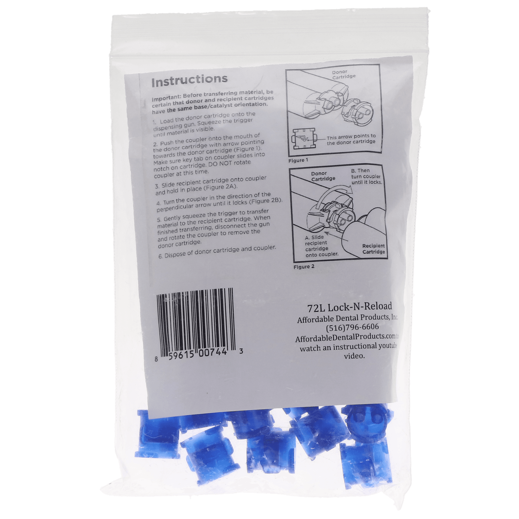 Lock-N-Refill 50mL Cartridge Couplers, 20/Bag, IM507 thumbnail 3