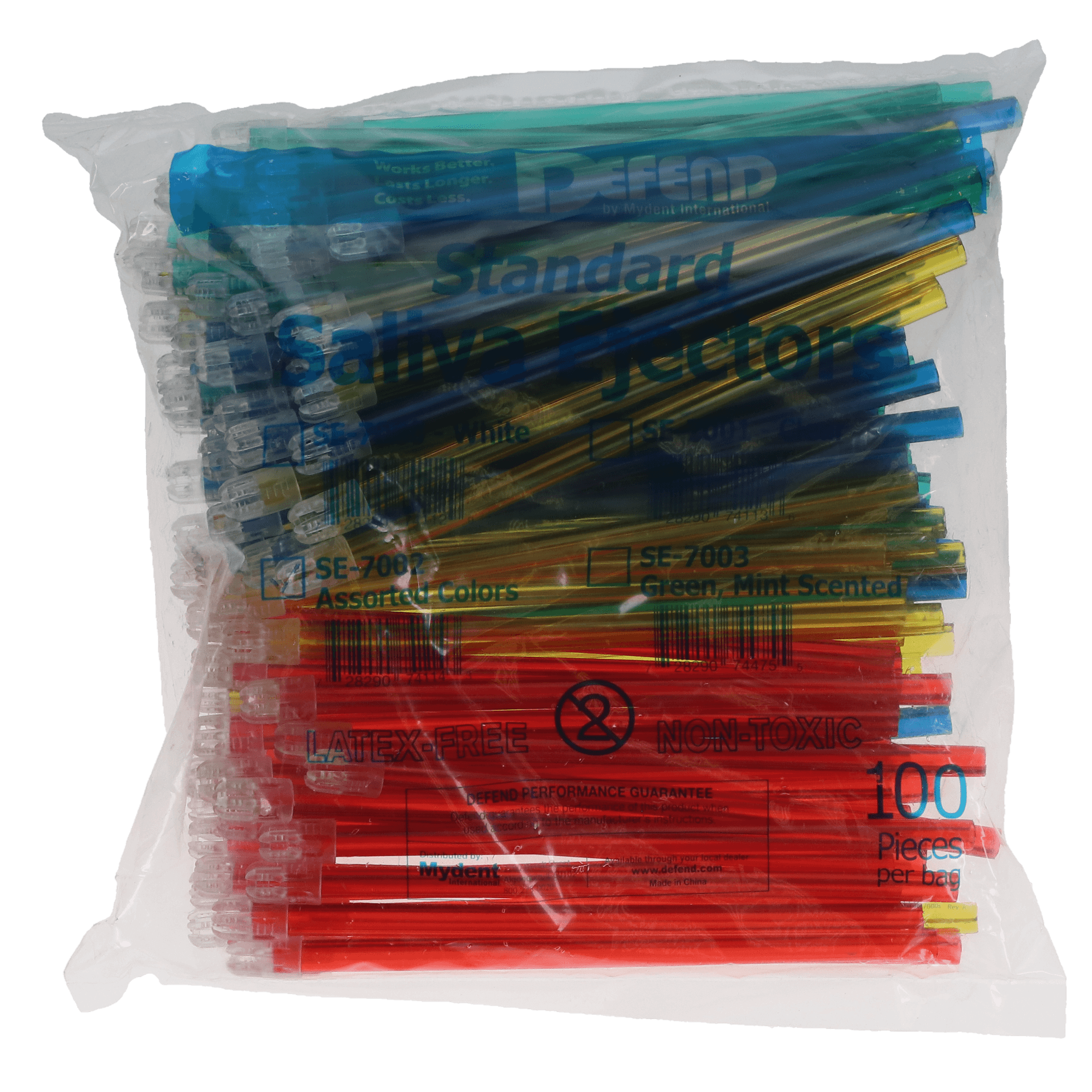 Disposable Saliva Ejectors, Fixed Tips, Assorted Colors, Latex-Free, 100/Pk, EV406 thumbnail 3