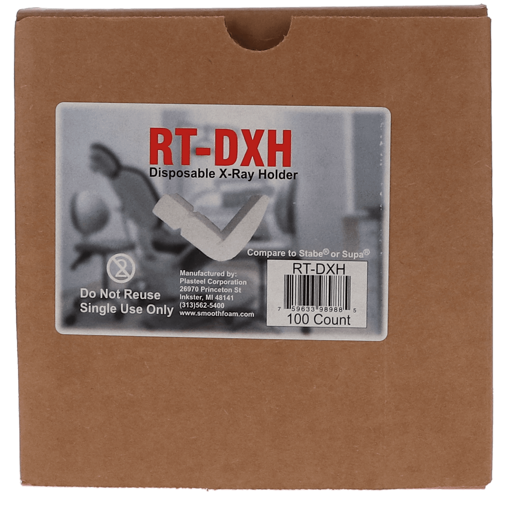Plasteel Stabe Disposable X-Ray Bite Blocks/Film Holders, Size 0/1/2, White, 100/Pkg, RT-DXH thumbnail 8