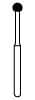 NTI Diamond Bur, FG, Long Round, #801L, 2.3 mm, Coarse, Green, 5/Pk, C801L-023 thumbnail 2