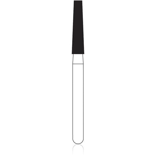 NTI Diamond Bur, FG, Taper Flat End, Super Coarse, #SC848-018, 1.8 mm Diameter, 10.0 mm Length, Black Ring, 5/Pk thumbnail 2