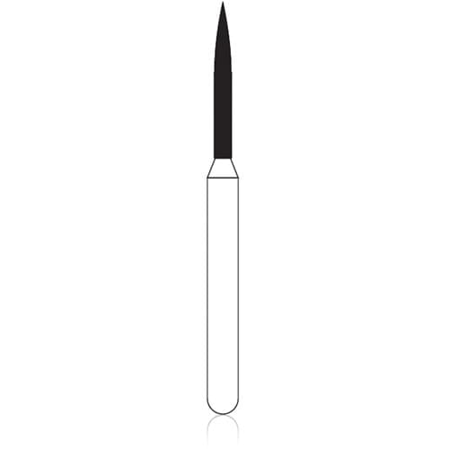 NTI Diamond Bur, FG, Flame, # M862, 0.9 mm Diameter, 8.0 mm Length, Medium Grit, Gray Ring, 5/Pk, M862-009 thumbnail 2