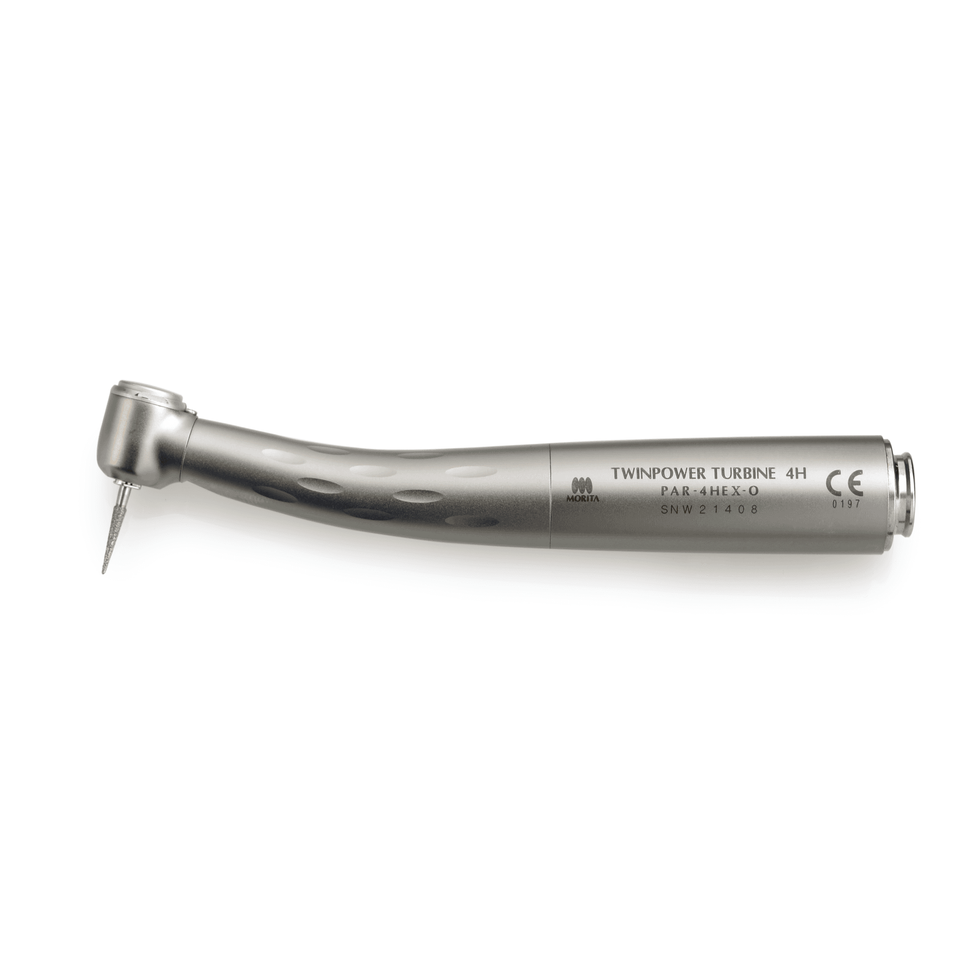TwinPower Turbine High Speed Air Handpiece, Standard Head, Contra Angle, Autochuck Push Button, LED Light, Triple Spray, 4H PAR-4HEX-O, 16-5340888 thumbnail 2