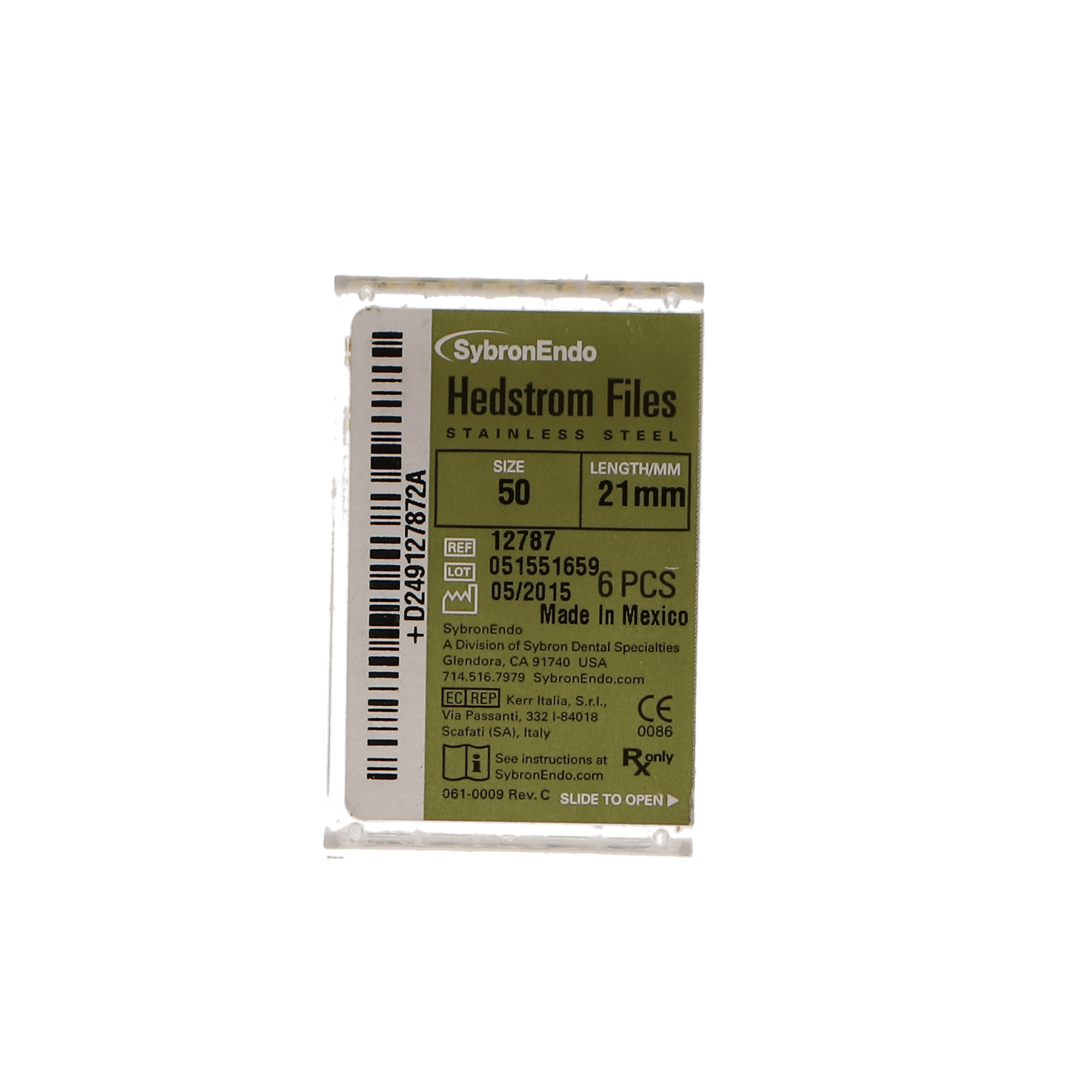 Kerr Endodontics Hedstrom Files, Stainless Steel, 21 mm, Size #50, Yellow, 6/Pk, 12787 thumbnail 6