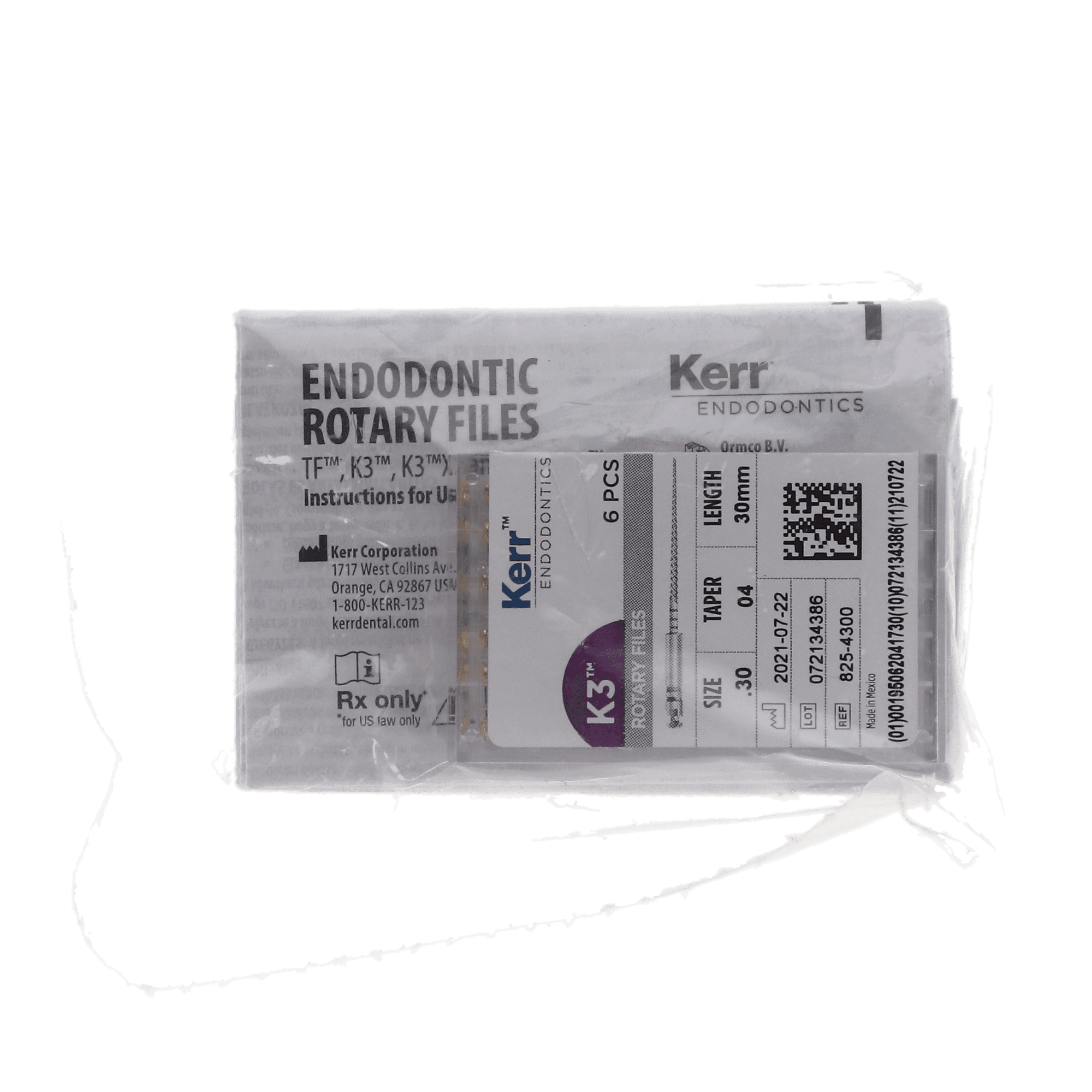 K3 Nickel Titanium Rotary Endodontic File, #30, .04 Taper, 30mm, Blue, 6/Pk, 825-4300 thumbnail 6