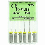 Mani K-File, Stainless Steel, 25 mm, ISO Size 80, Black, 6/Pk, MK2580 - K-File, Stainless Steel, 25 mm, # 80, Black, 6/Pk - Image 1