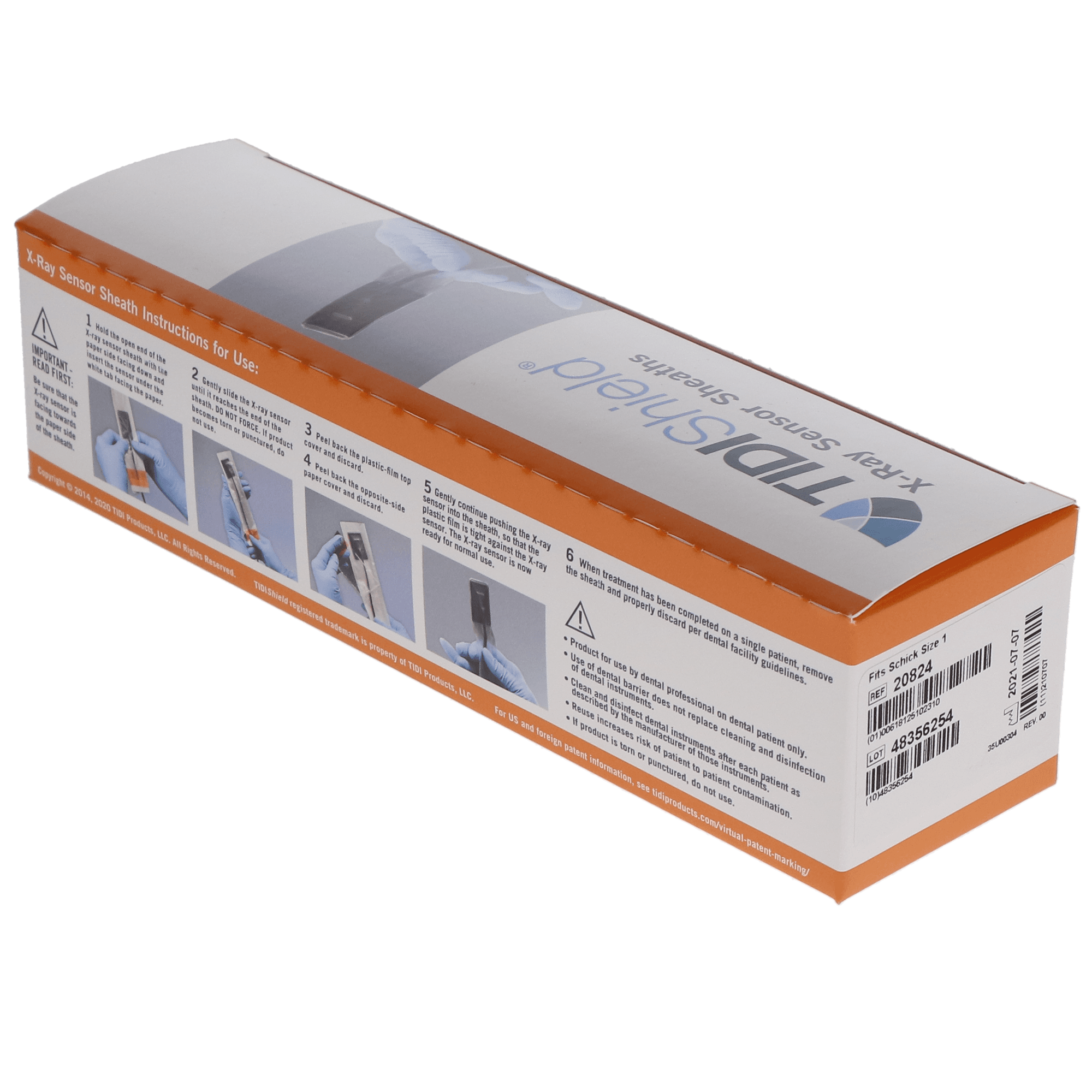 TIDIShield Custom Digital X-Ray Sensor Sheaths for Schick, Size 1, Latex-Free, 500/Box, 20824 thumbnail 2