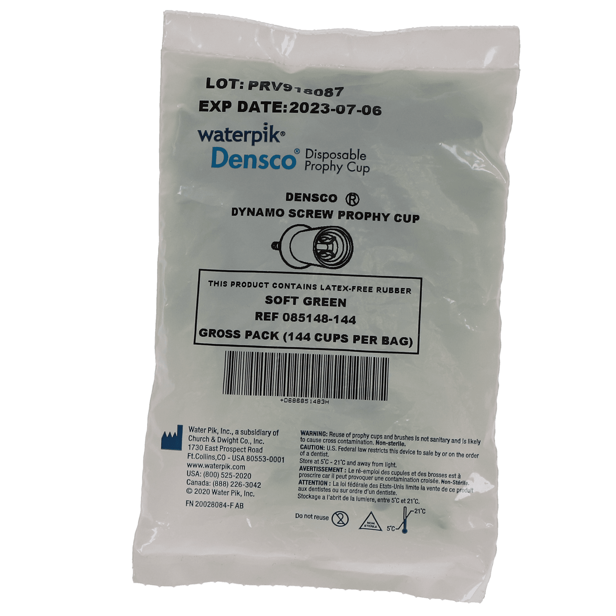Densco Prophy Cups, Latex-Free, Screw Shank, Soft Rubber with Reverse Helix Rib, 144/Pk, 85148 thumbnail 4