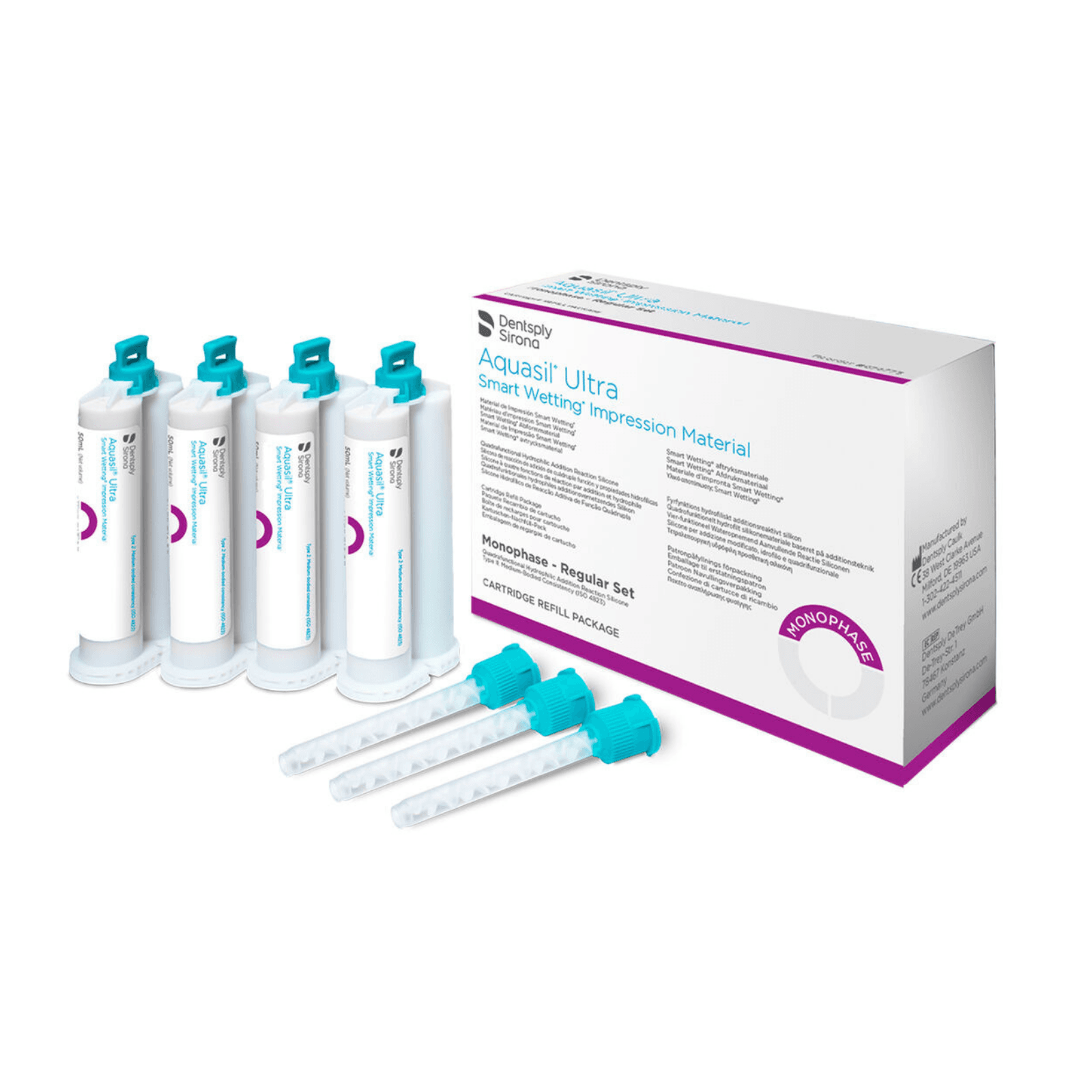Aquasil Ultra Smart Wetting VPS Impression Material, Cartridge Refill, Heavy Body, Fast Set, 250 ml, Mint, Light Green, 4/Pk, 678276 - Aquasil Ultra VPS Impression Material, Cartridge Refill, Heavy Body, Fast Set, 250 ml, Mint, Light Green, 4/Pk - Image 1