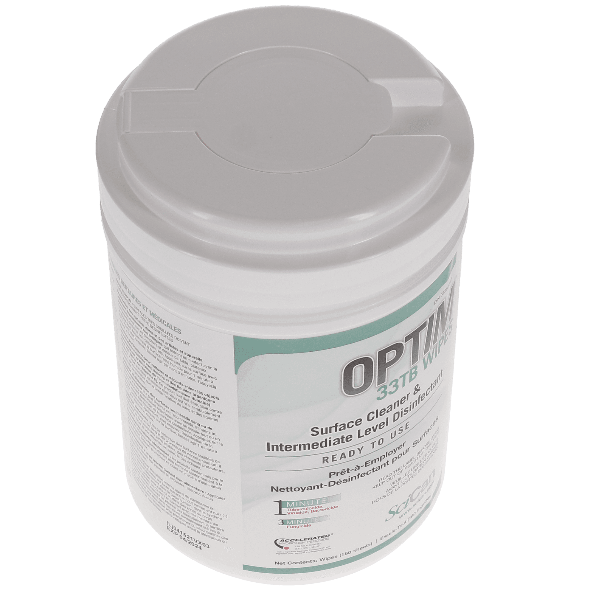 Optim 33TB Disinfectant Wipes, Unscented, 160/Pack, SCI33W12 - Optim 33TB, Disinfectant Wipes, Unscented, 160/Pk, SCI33W12 - Image 1