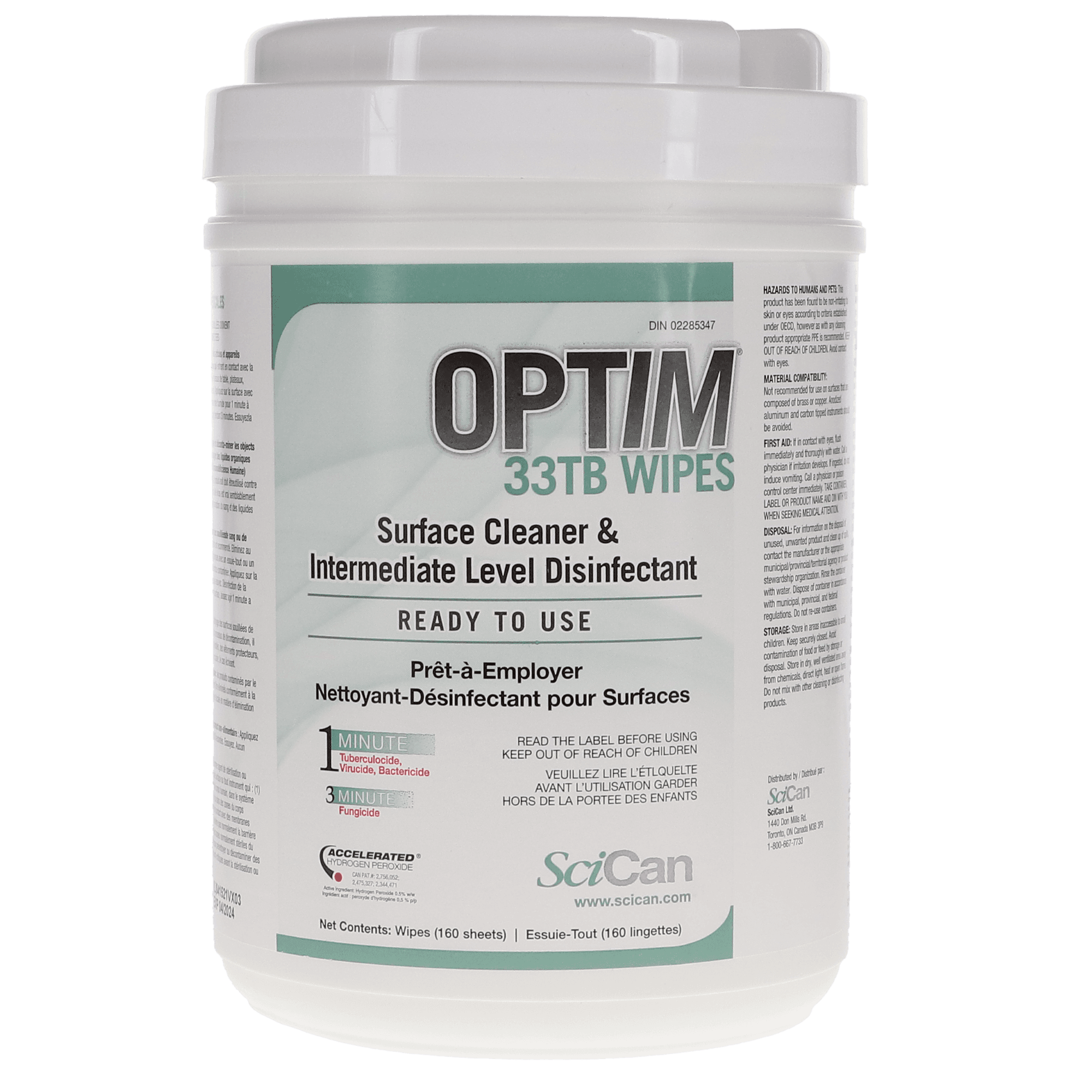 Optim 33TB Disinfectant Wipes, Unscented, 160/Pack, SCI33W12 thumbnail 5