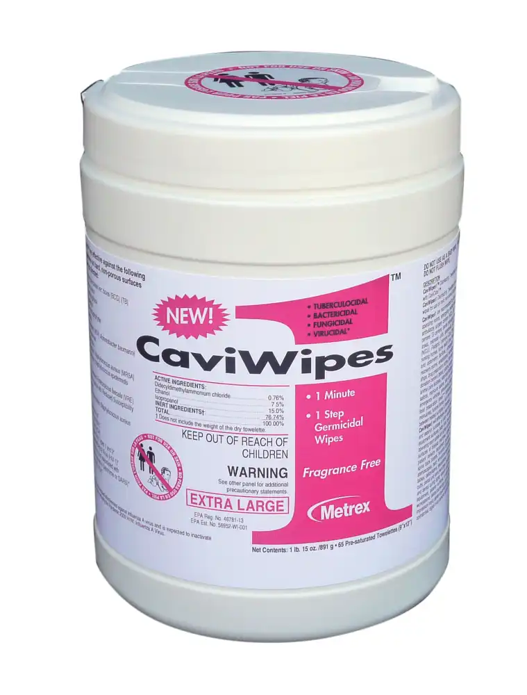 CaviWipes1 Disinfectant Wipes, Extra Large, 9" x 12", 65 Wipes/Canister thumbnail 5