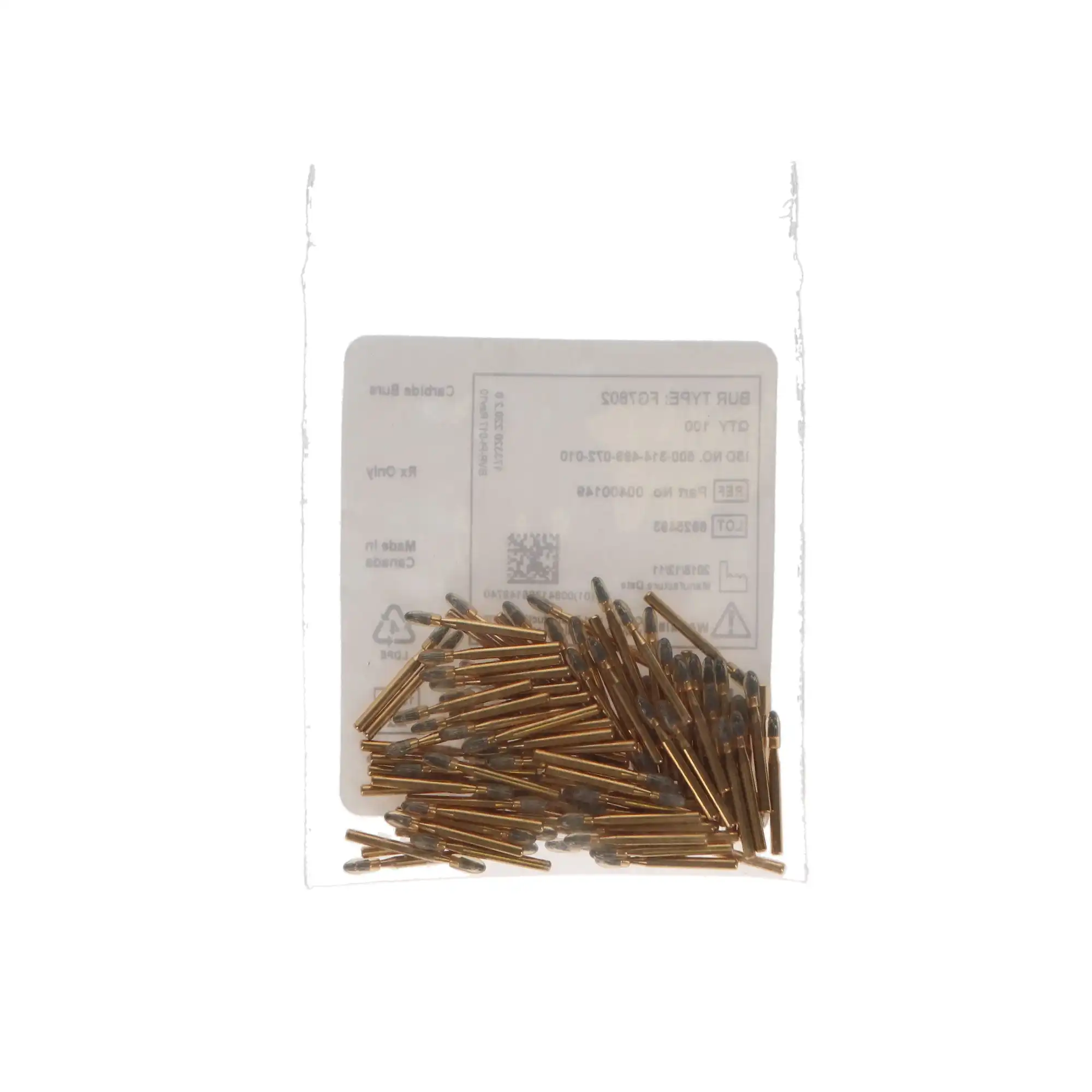 NeoBurr 12-Blade Trimming & Finishing Carbide Burs, FG, Bullet, 7802, 1.0 mm, 25/Pk, FG7802 thumbnail 3