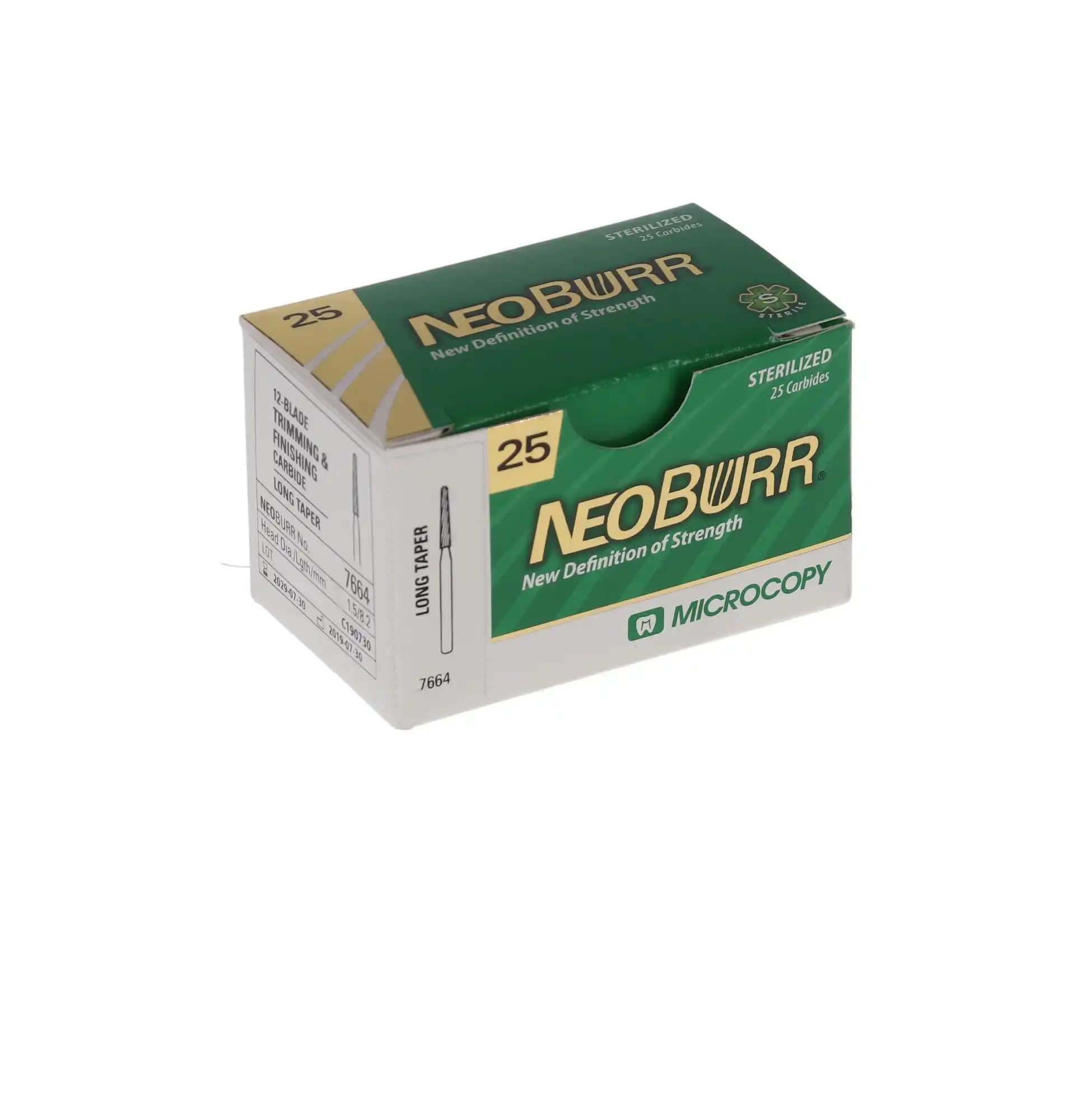 NeoBurr 12-Blade Trimming & Finishing Carbide Single-Use Burs, FG, Long Taper, 7664, 1.5 mm, 25/Pk, FG7664 thumbnail 4
