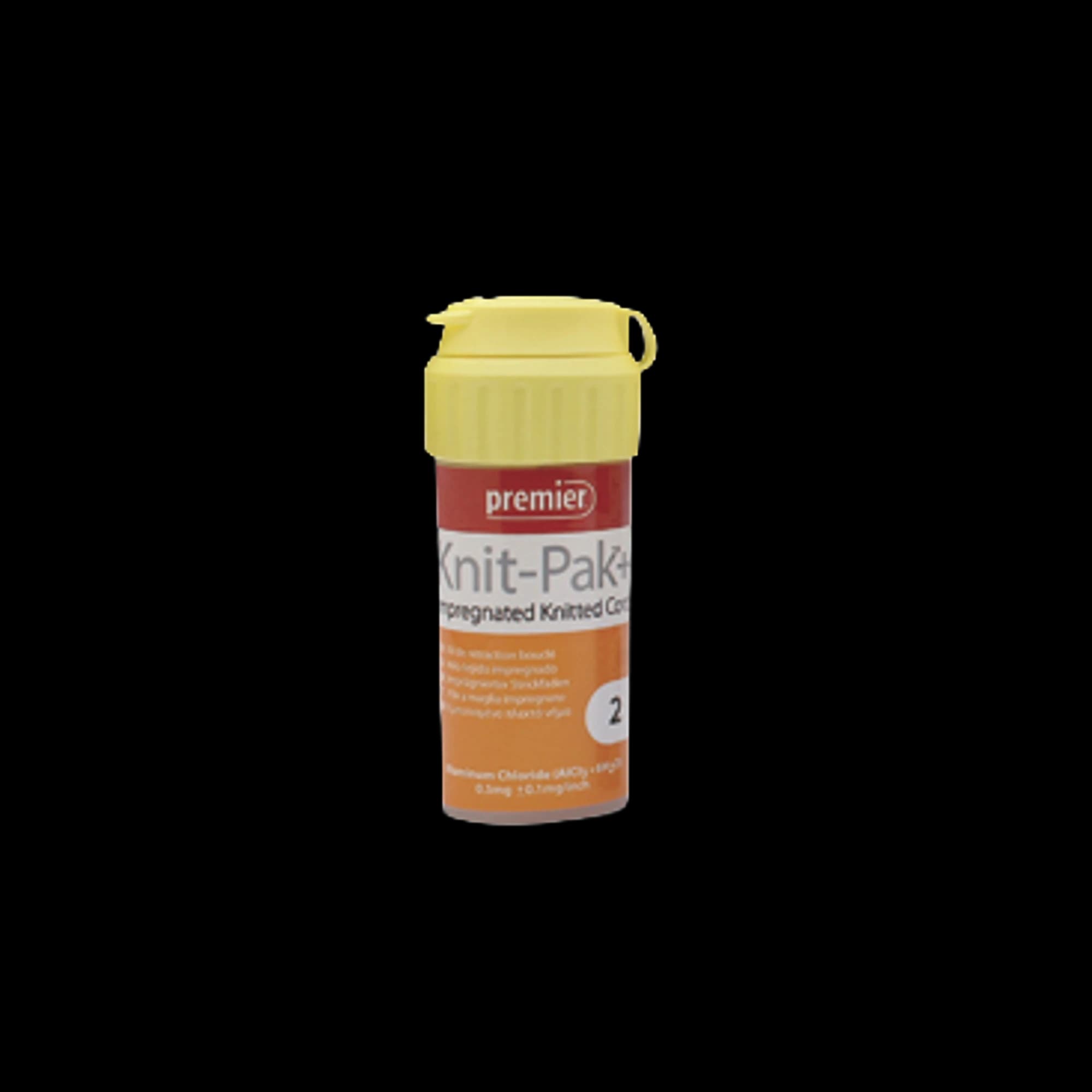 Premier Knit-Pak+ Impregnated Knitted Retraction Cord, Size 2, Aluminum Chloride, Orange, 100" (254 cm), 1/Pk, 9007565 - Knit-Pak+ Impregnated Retraction Cord, Knitted, Aluminum Chloride, Orange, 100" 1/Pk, 9007565 - Image 1