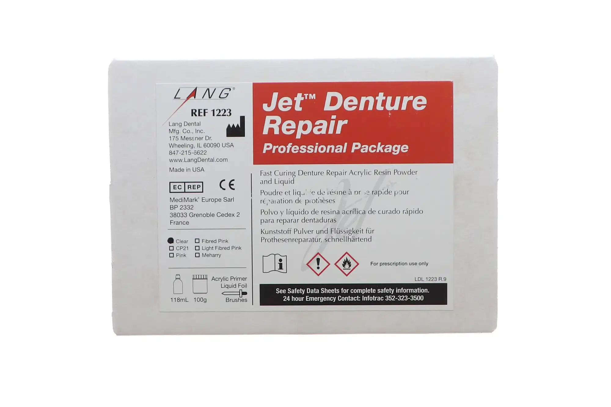 Lang Dental Jet Denture Repair Acrylic Professional Package, Clear, 1223-CLR thumbnail 15