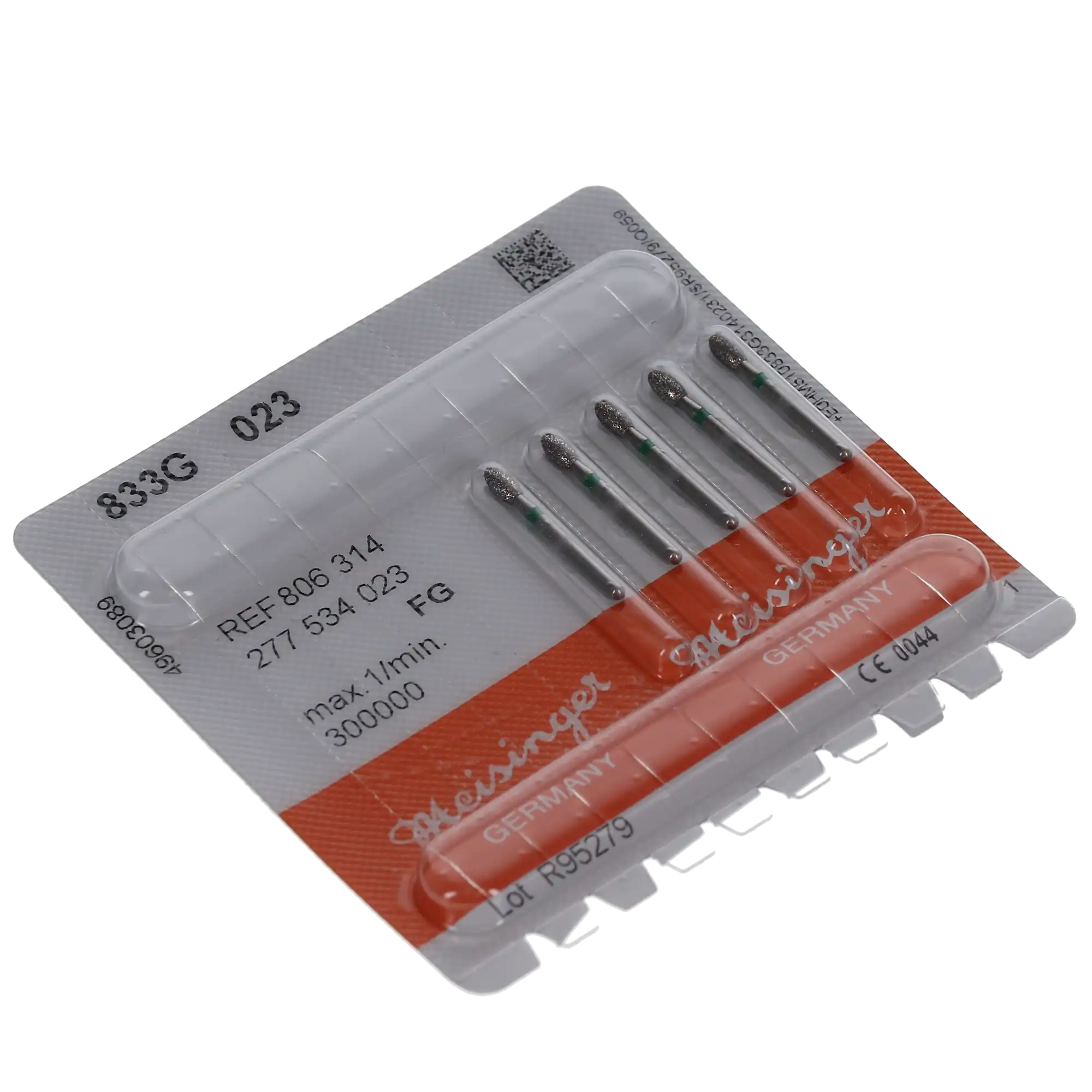 Meisinger Multi-Use Diamond Bur, FG, Football, #833G, 2.3 mm Head Diameter, Coarse (Green), 5/Pk, 833G-023-FG thumbnail 6