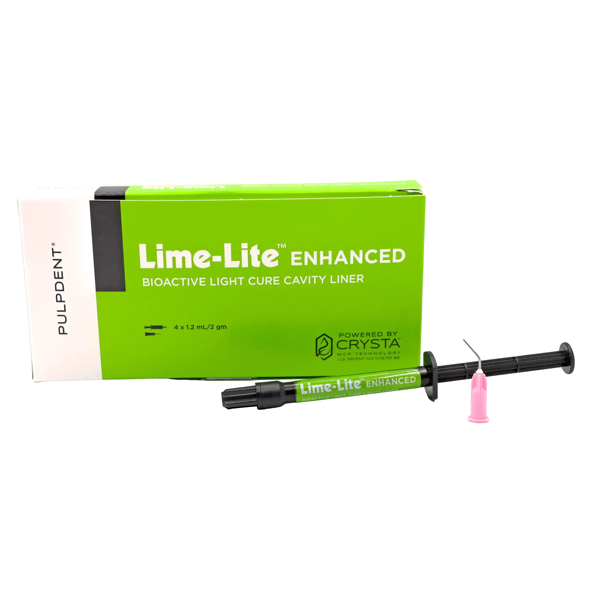 Pulpdent Lime-Lite Enhanced Bioactive Light-Cure Cavity Liner, 1.2 mL Syringe Kit, 4 Syringes + 20 Applicator Tips, Universal Dentin Shade, LLE thumbnail 11