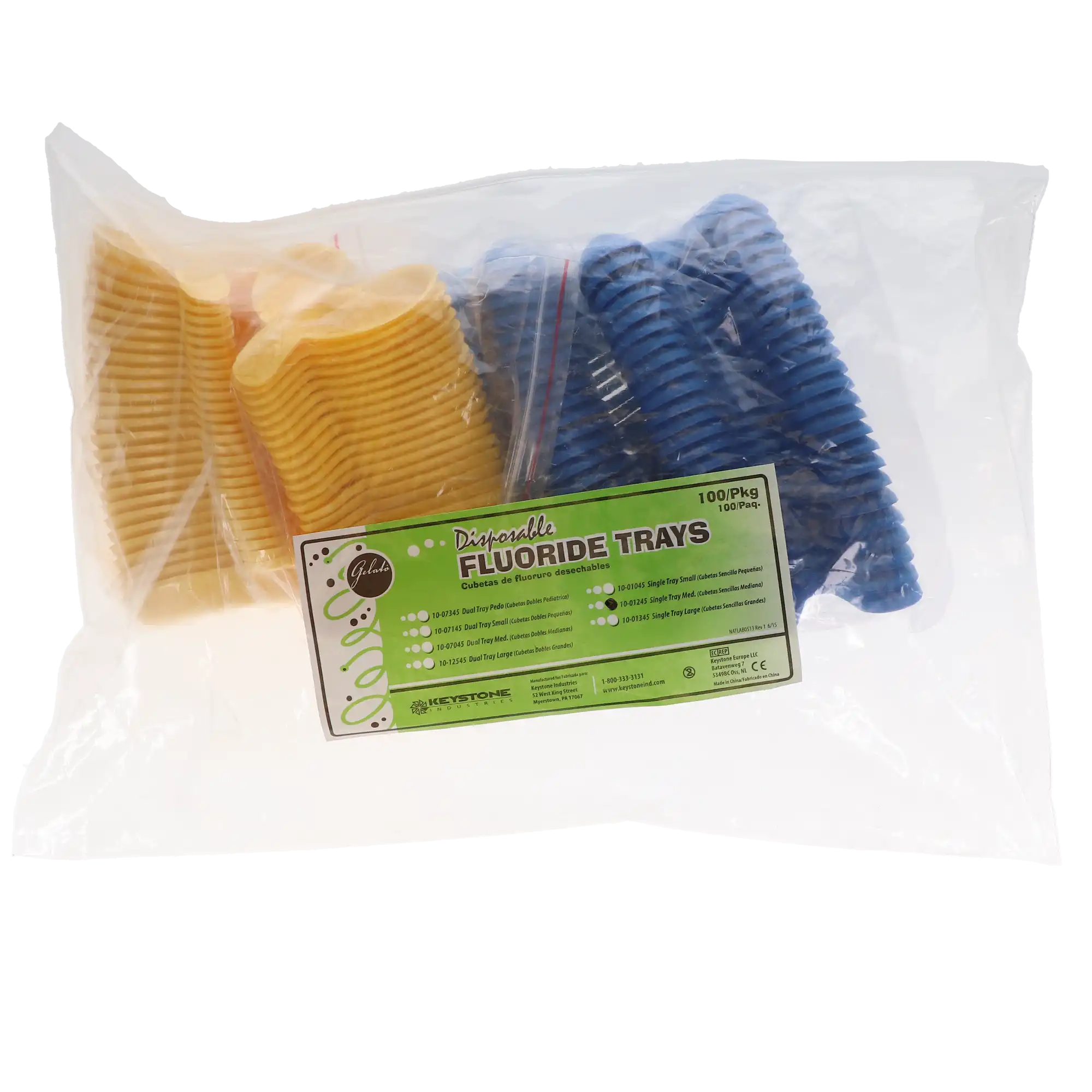 Keystone Gelato Disposable Foam Single Arch Fluoride Tray, Medium, 100/Pk, 10-01245 thumbnail 4