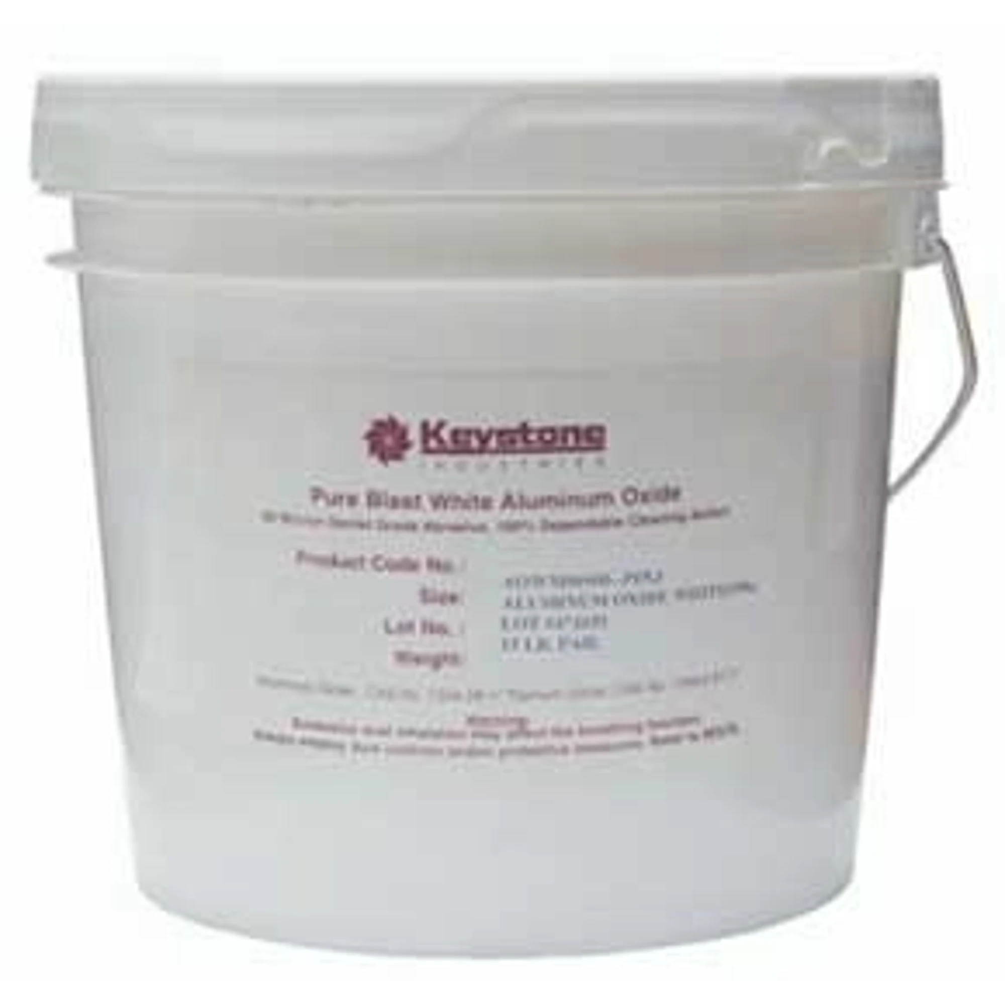 Keystone Pure Blast White Aluminum Oxide Air Abrasive Powder, 50 Micron, 240 Grit, 15 lb Bucket, 1010002 - Pure Blast White Aluminum Oxide, 15 lbs, 1/Pk - Image 1