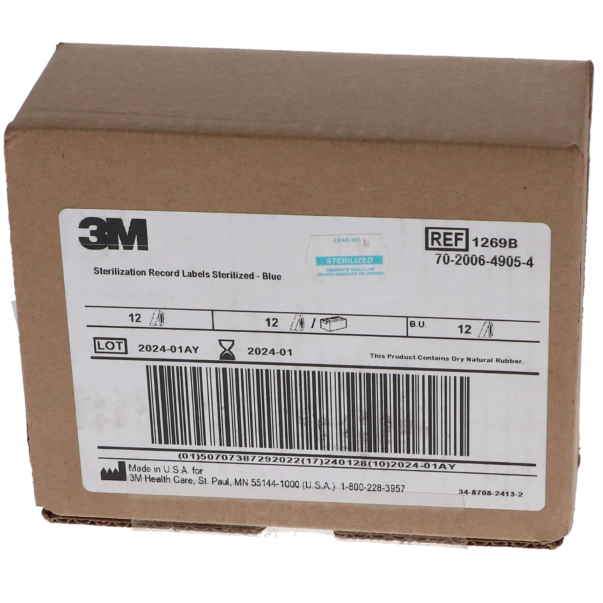 Comply Sterilized Load Labels, 1.125" x 0.625", Blue, 1125/Roll, 12 Rolls/Pack, 1269B thumbnail 7