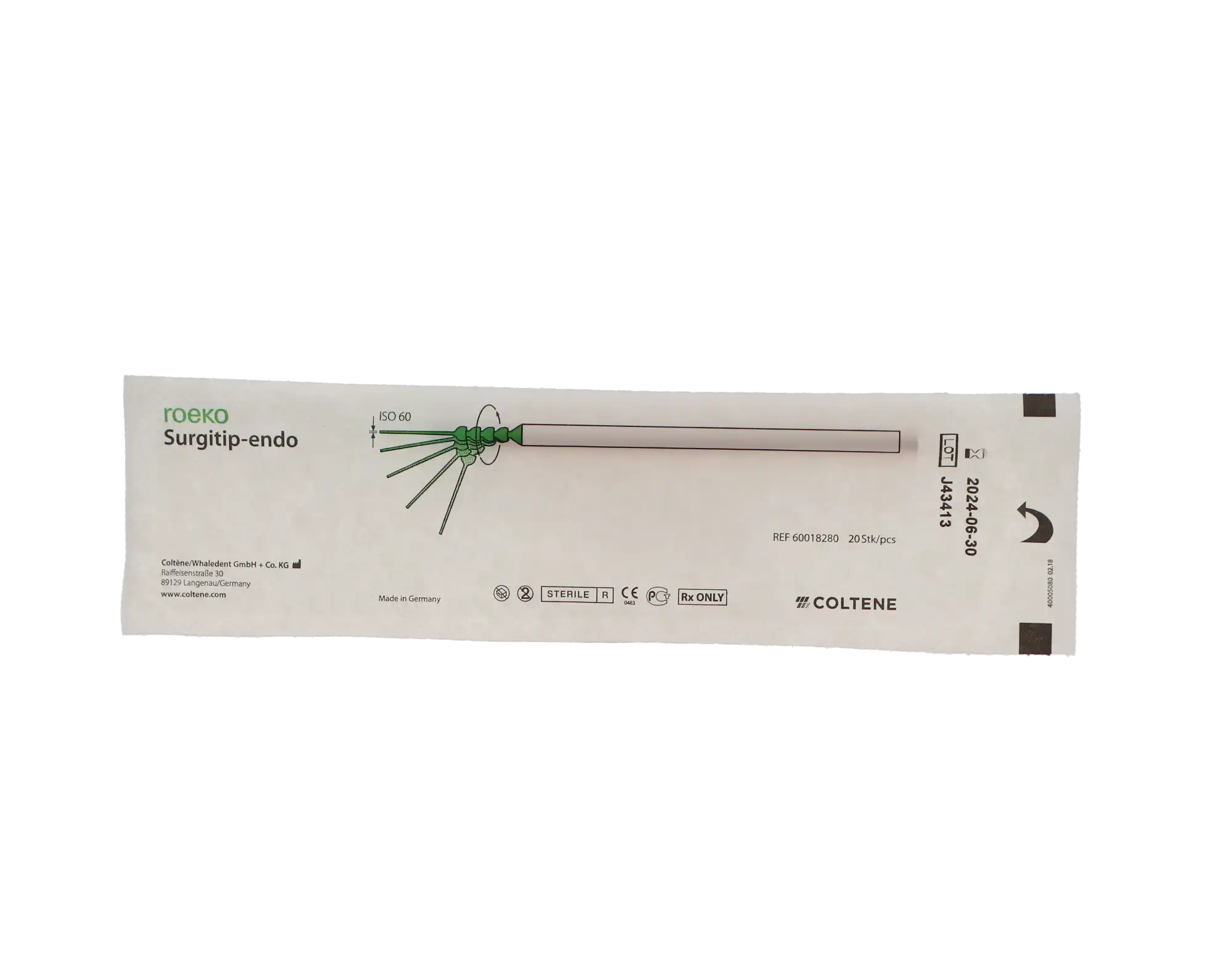 ROEKO Surgitip-Endo Aspirating Tips, Sterile, ISO 60, 0.35 mm, 20/Pk, 60018280 thumbnail 10
