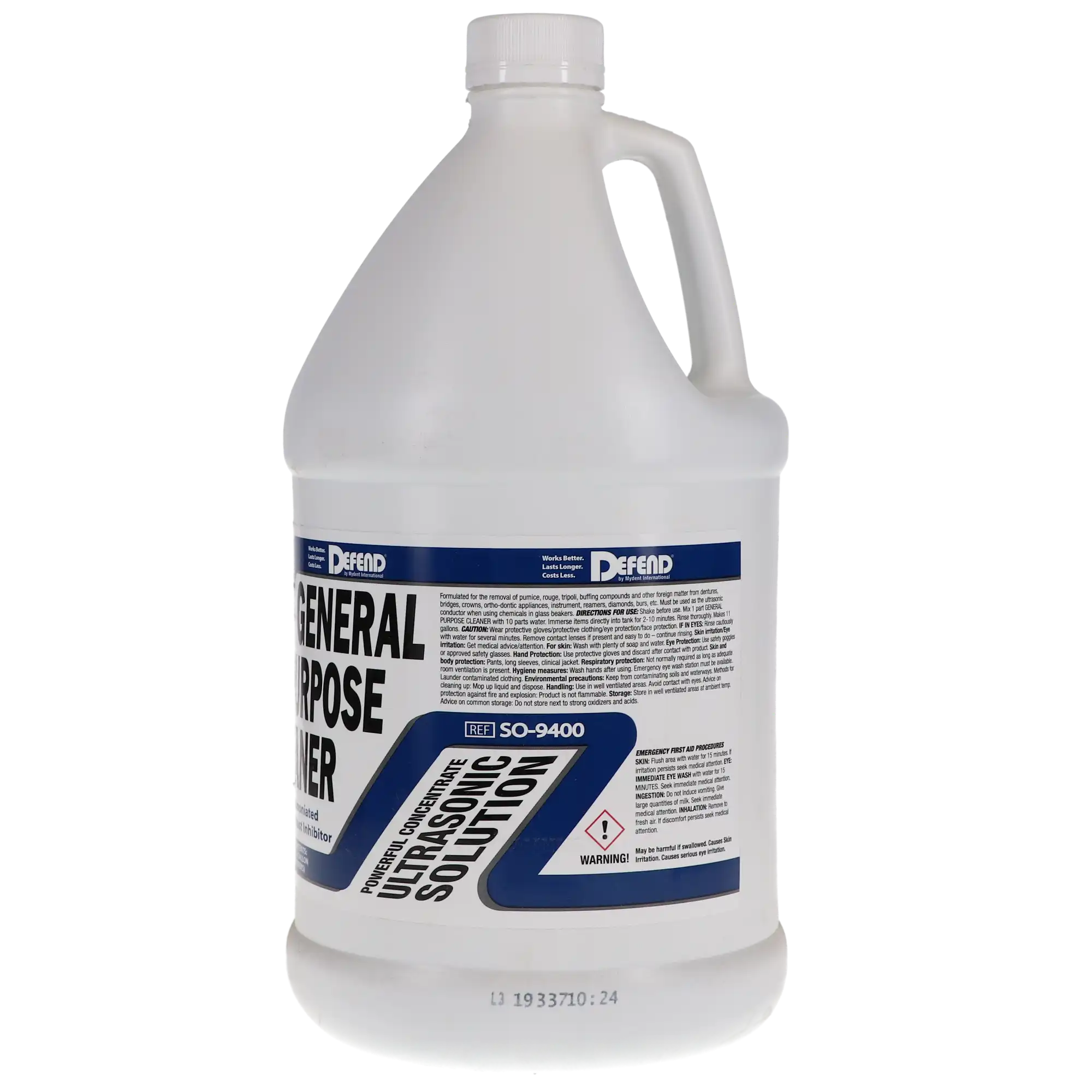 Mydent Defend General Purpose Ultrasonic Cleaner, 1 Gallon Bottle, SO9400 - General Purpose Cleaner, 1 Gal, 1/Pk, SO9400 - Image 1
