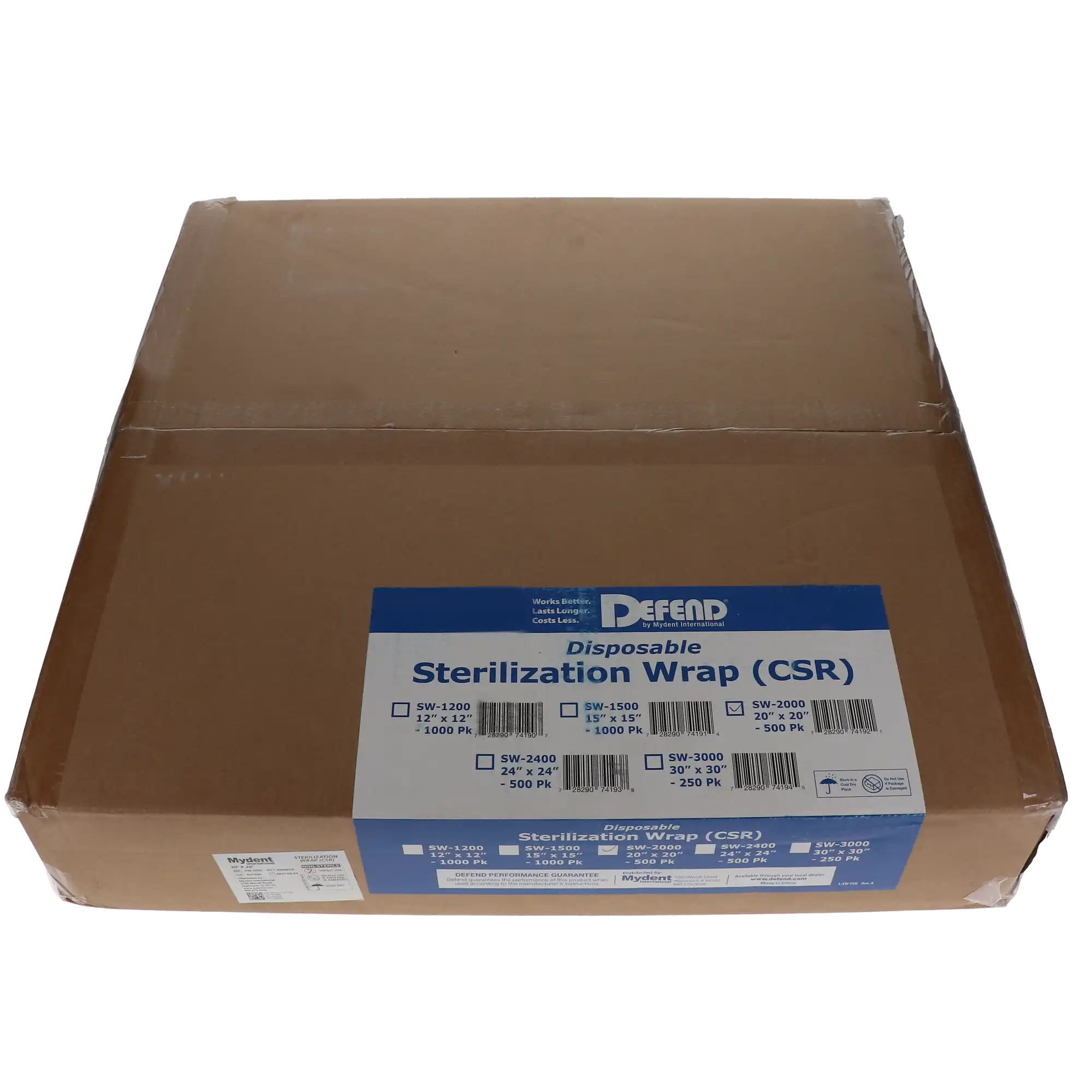 Defend CSR Sterilization Wrap, 20" x 20", Blue, 500/Box, SW2000 thumbnail 2