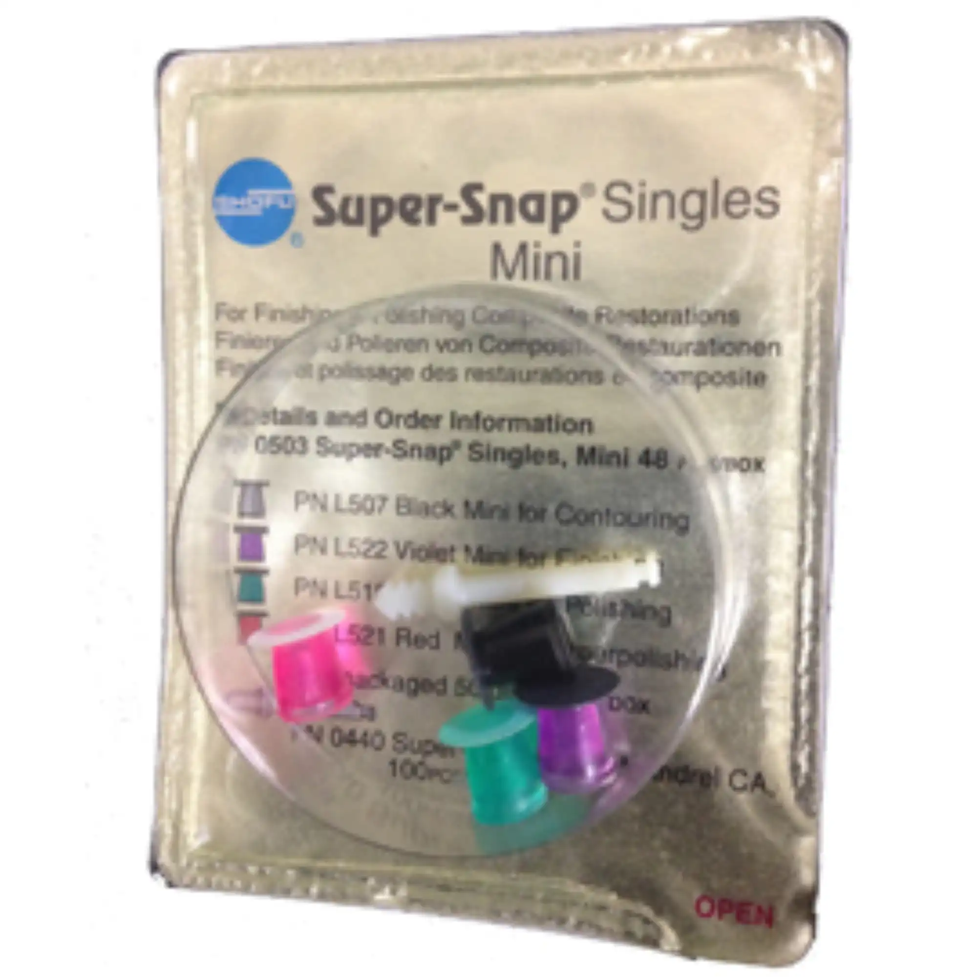 Shofu Super-Snap Singles Mini Finishing & Polishing Disks, 8 mm, Assorted Grit, 48/Pkg, 0503 thumbnail 7