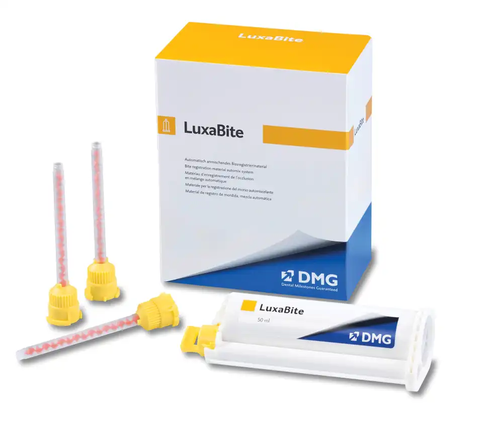 LuxaBite Rigid Bisacryl Bite Registration Material Refill Kit, Blue, 50 ml Cartridge with 15 Automix Tips, 1 Kit, 110560 thumbnail 2